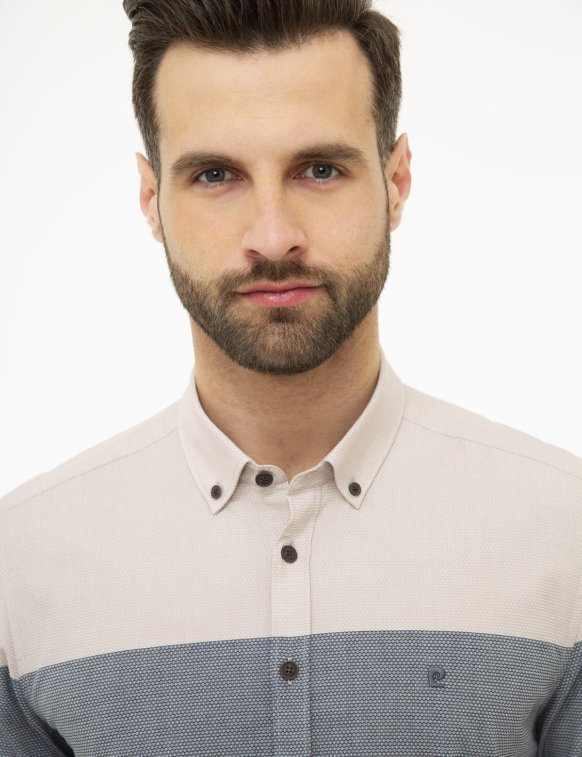 Bej Slim Fit Gömlek - 50219469001