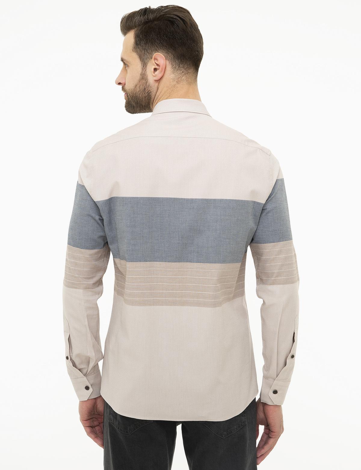 Bej Slim Fit Gömlek - 50219469001