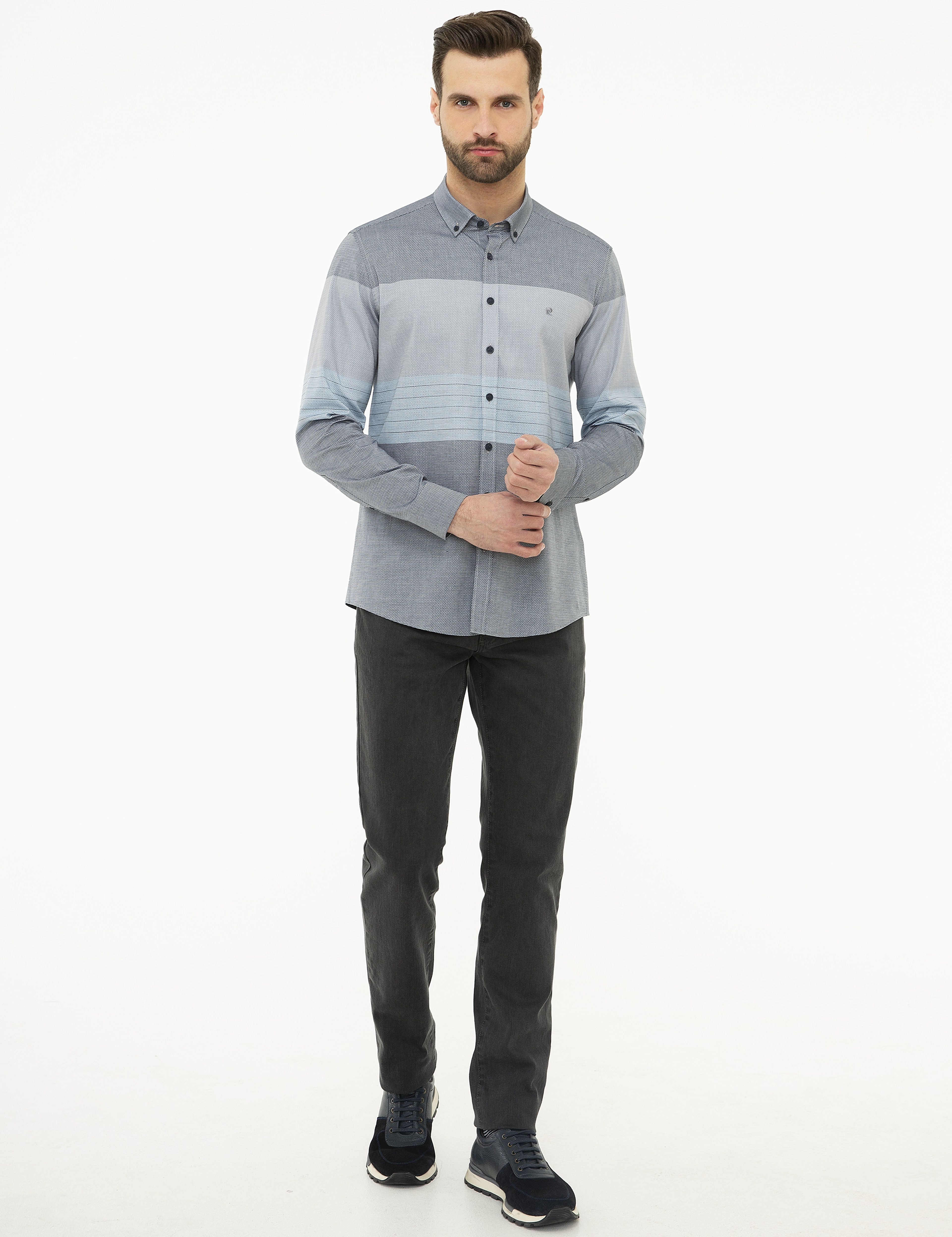 Mavi Slim Fit Gömlek - Image 4