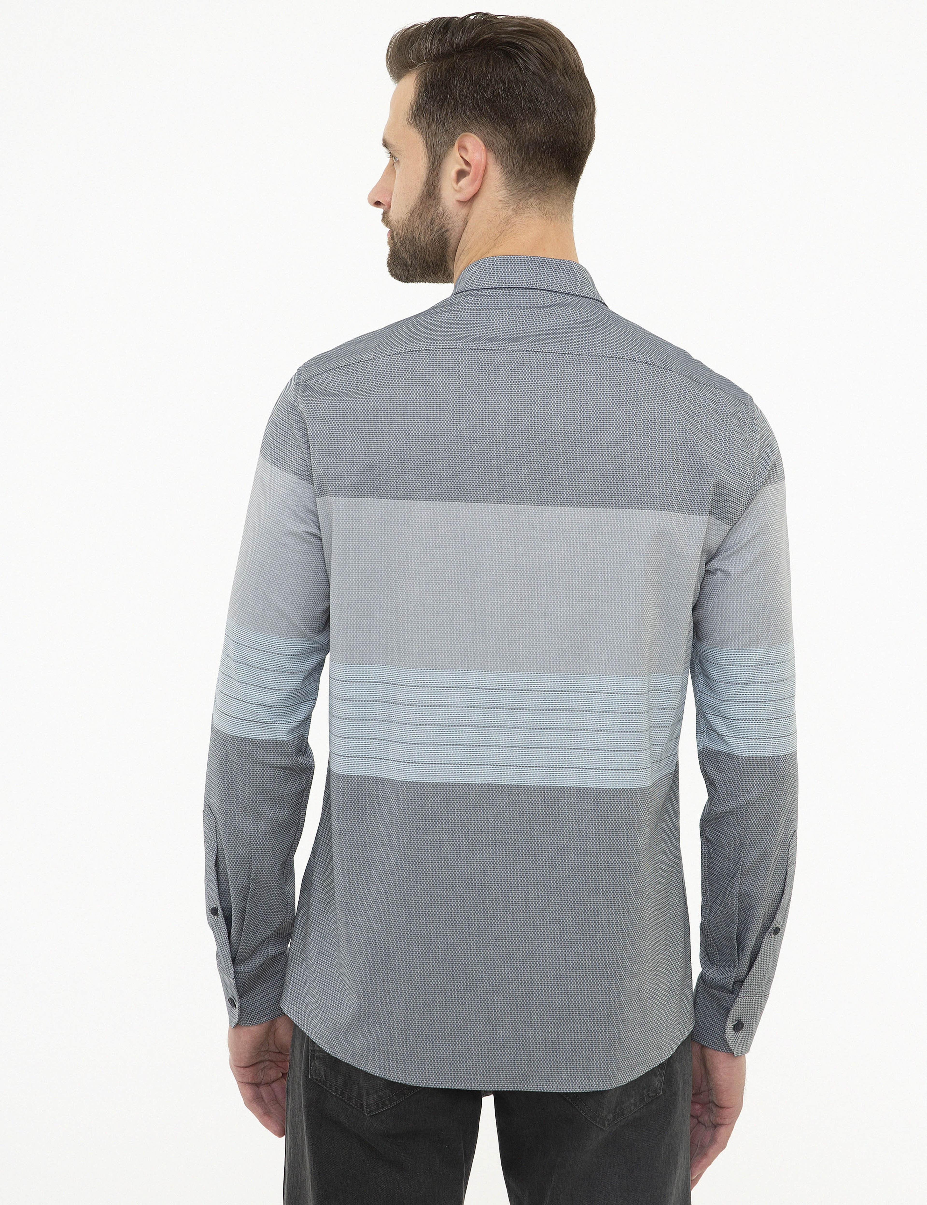 Mavi Slim Fit Gömlek - Image 3