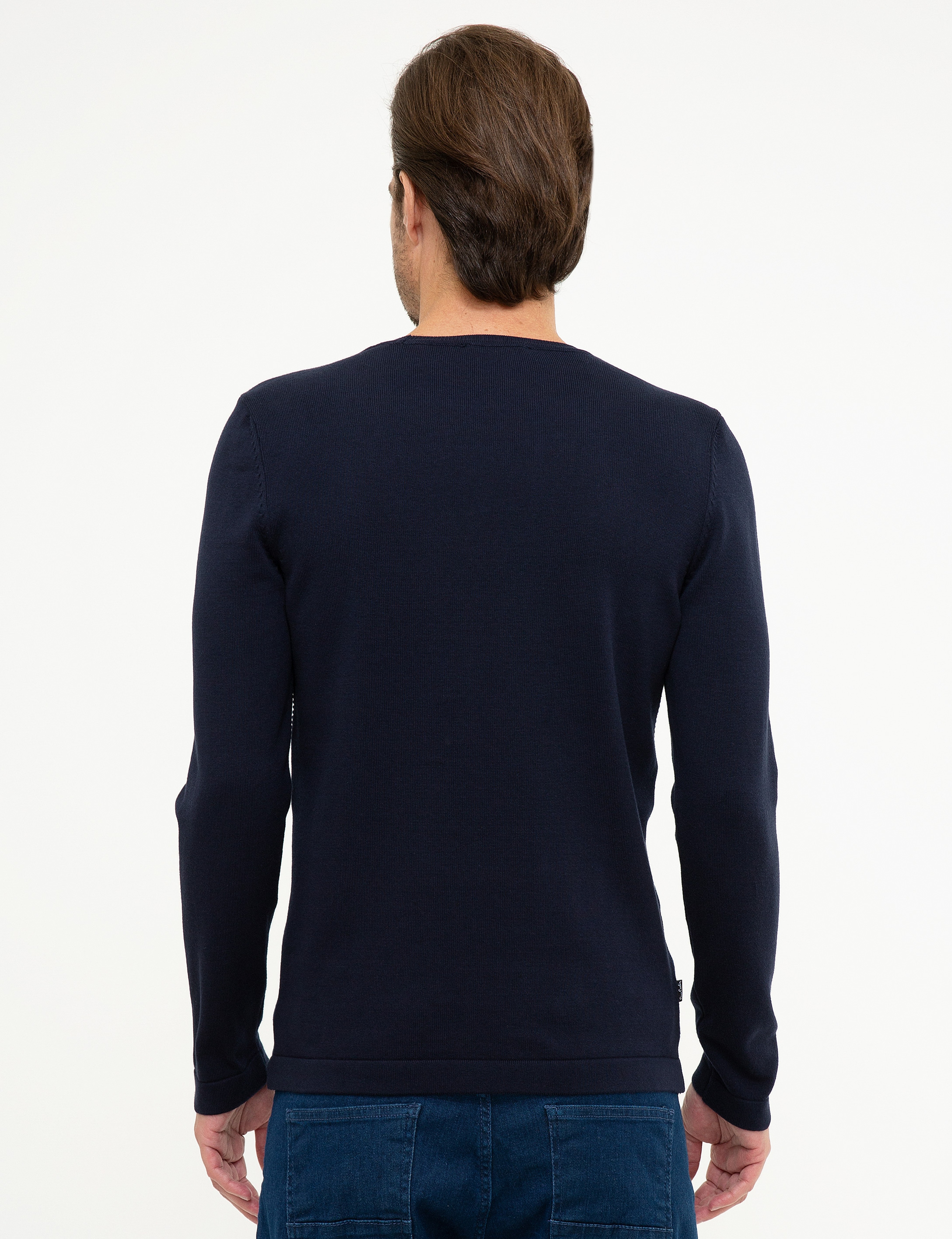 Koyu Lacivert Slim Fit Triko Kazak