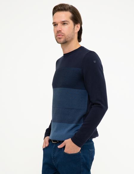 Koyu Lacivert Slim Fit Bisiklet Yaka Triko Kazak - 50216774003