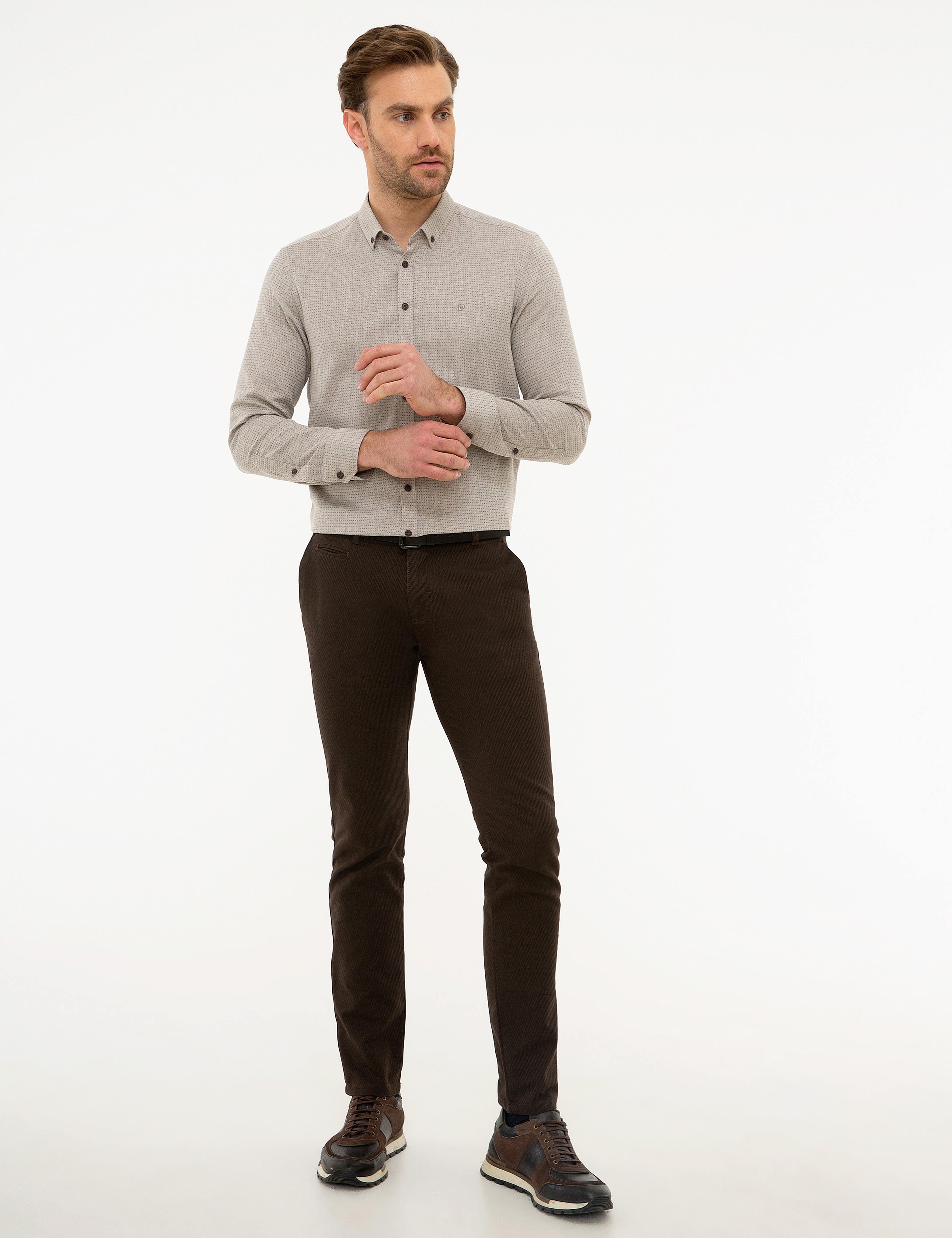 Bej Slim Fit Gömlek - Image 4