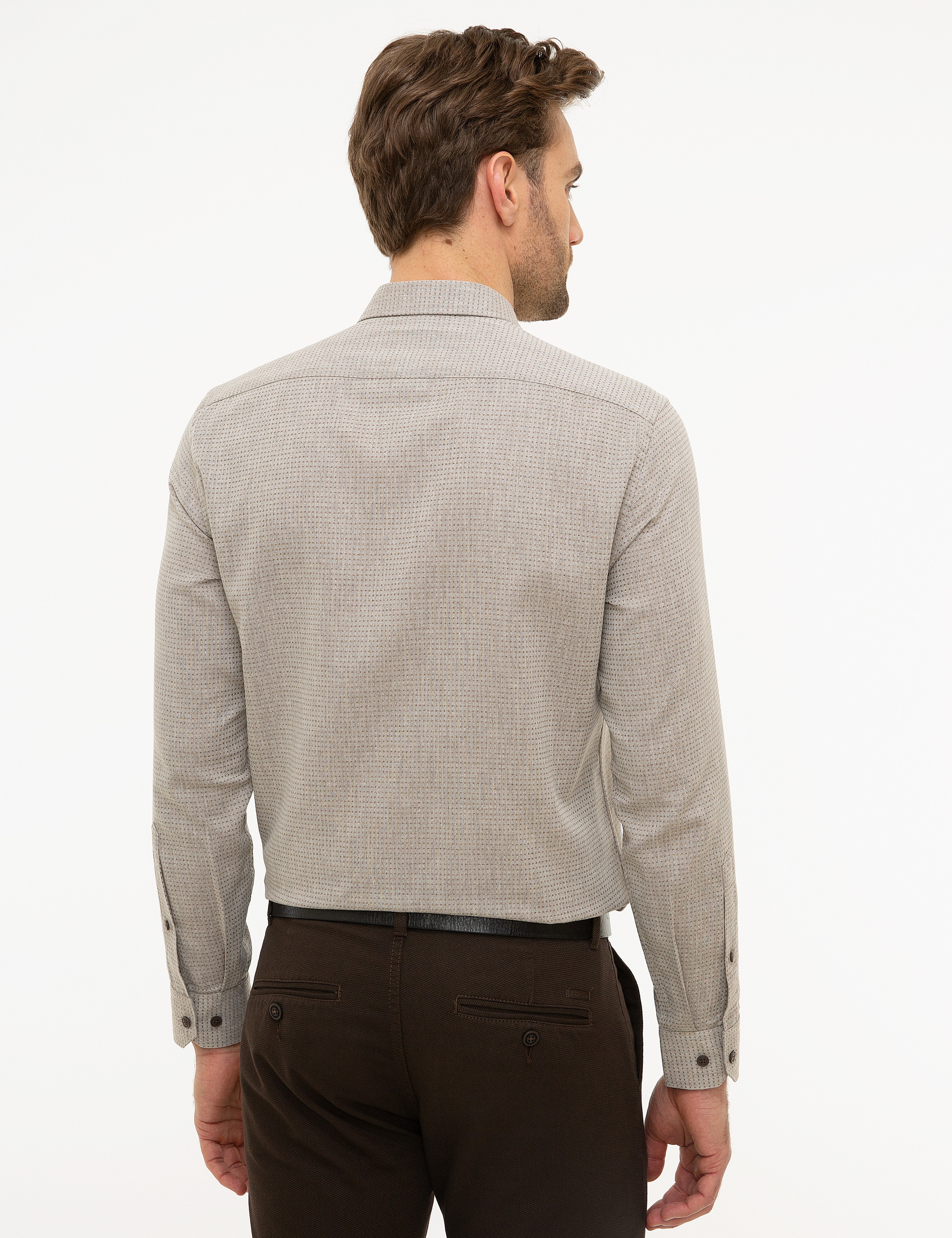 Bej Slim Fit Gömlek - Image 3