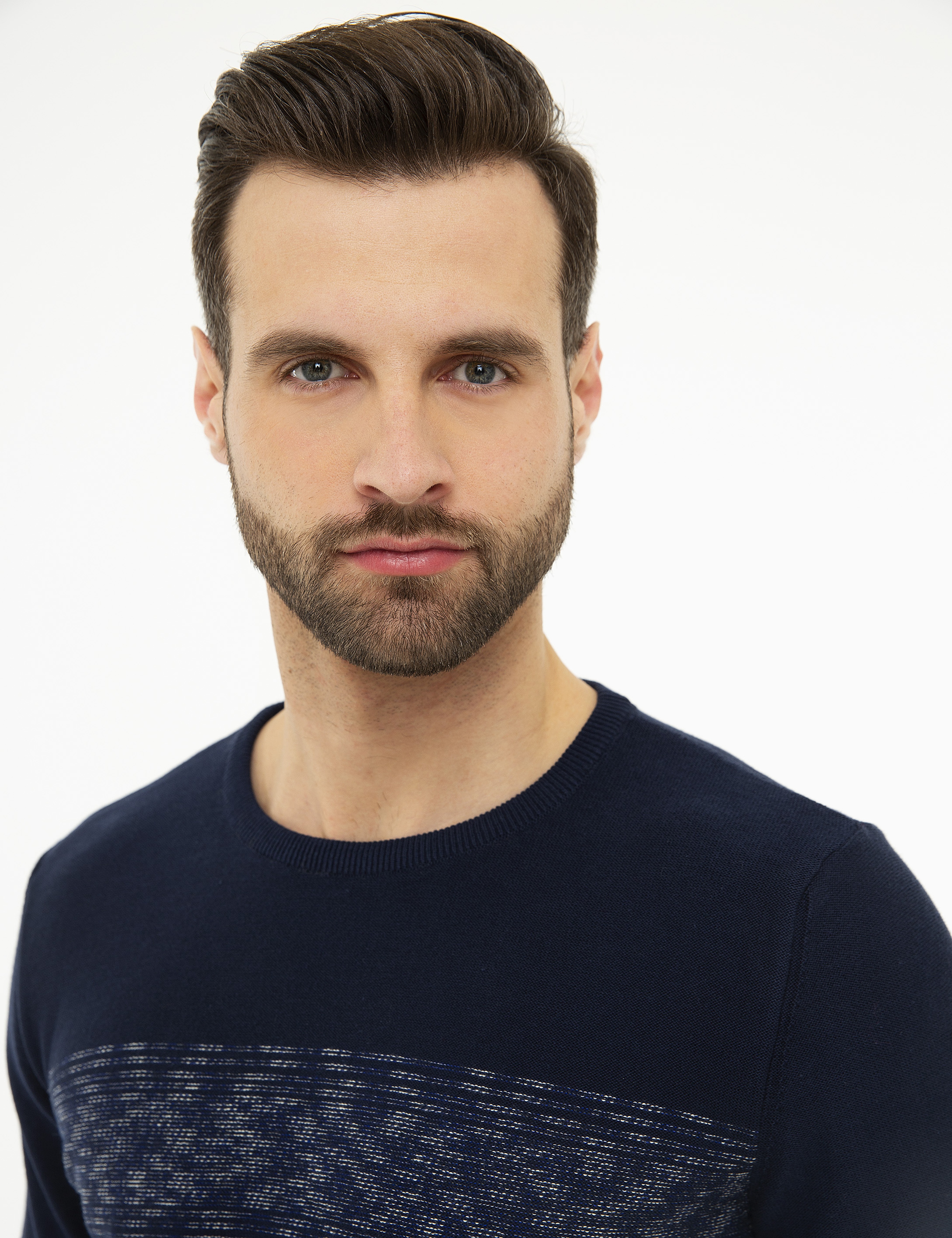 Lacivert Slim Fit Triko Kazak - Image 2