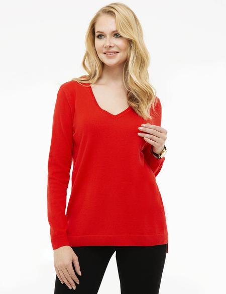 Kırmızı Triko Kazak - 50215619044