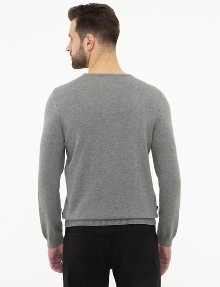 Gri Melanj Slim Fit Triko Kazak - 50218120001