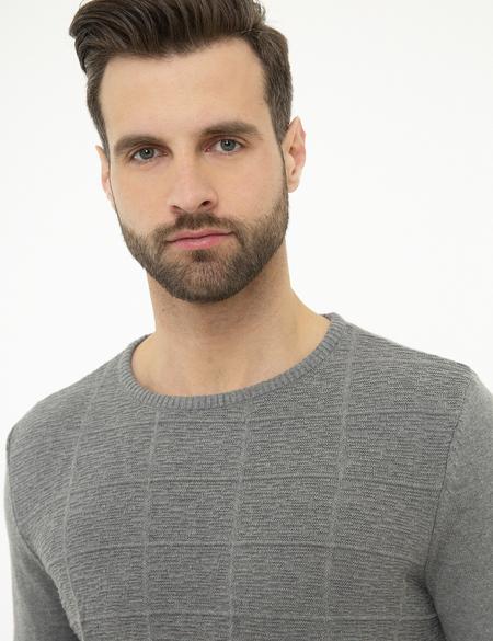 Gri Melanj Slim Fit Triko Kazak - 50218120001