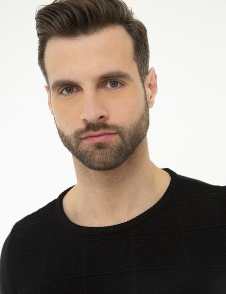 Siyah Slim Fit Triko Kazak - 50218120011