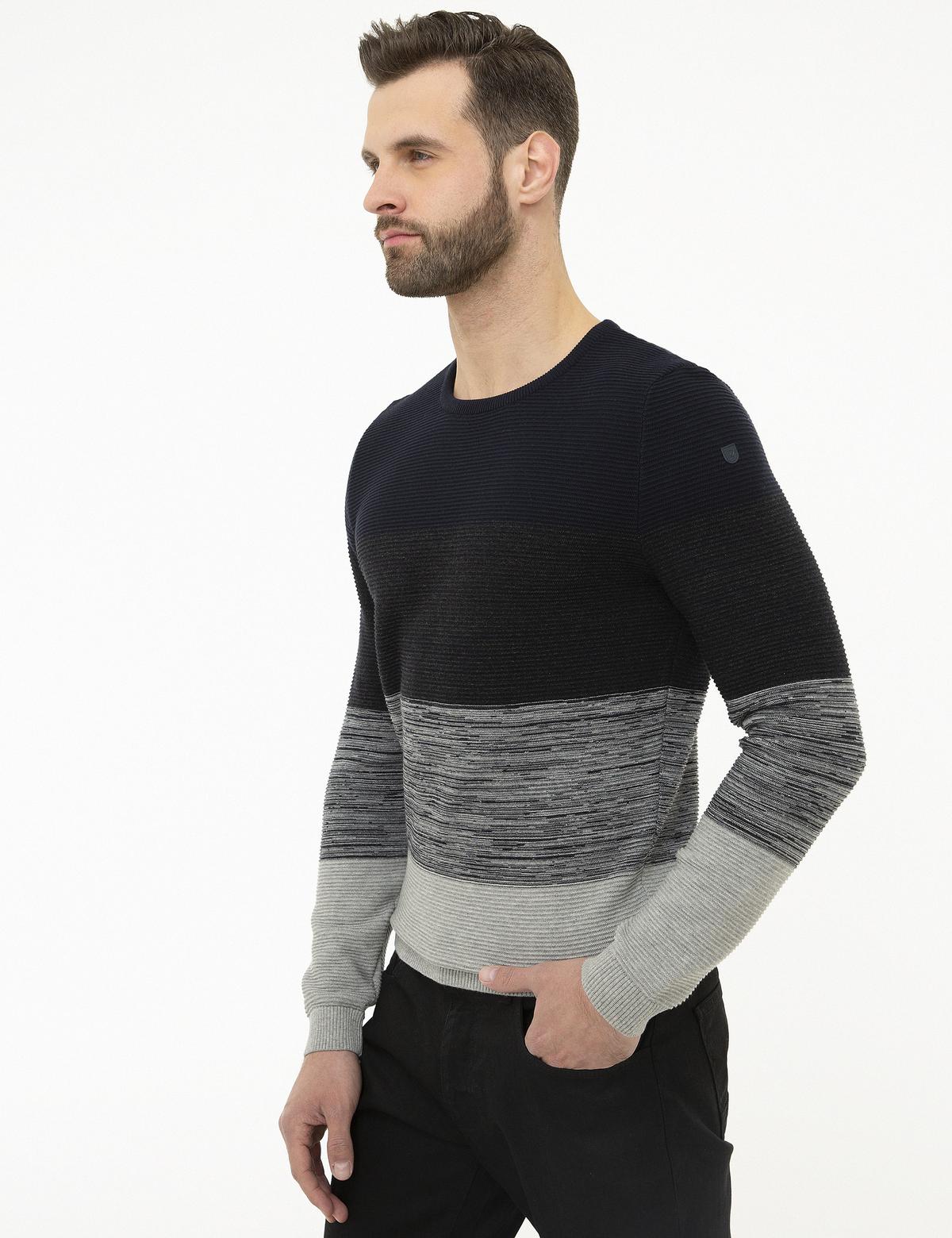 Koyu Lacivert Slim Fit Kazak - 50214524011