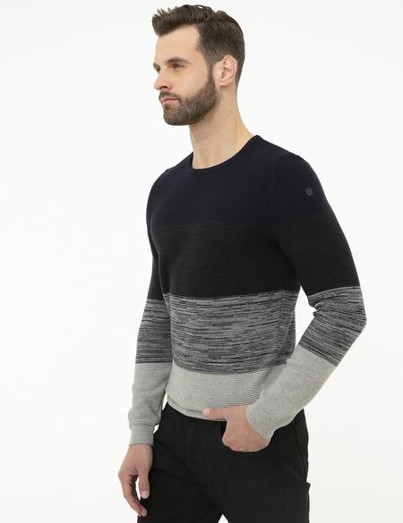 Koyu Lacivert Slim Fit Kazak - 50214524011