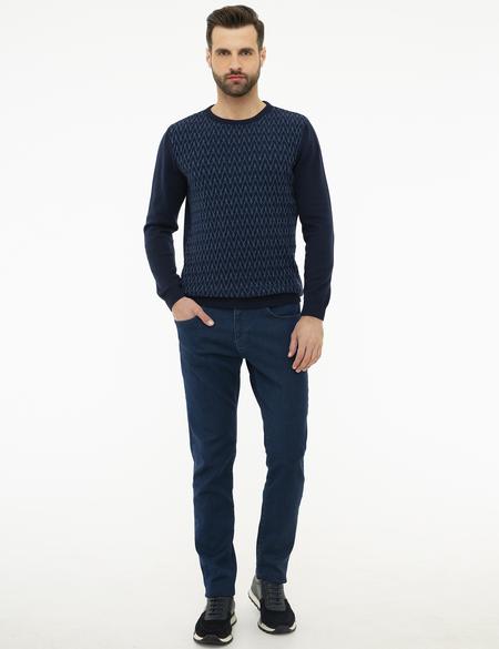 Lacivert Slim Fit Triko Kazak - 50218126006