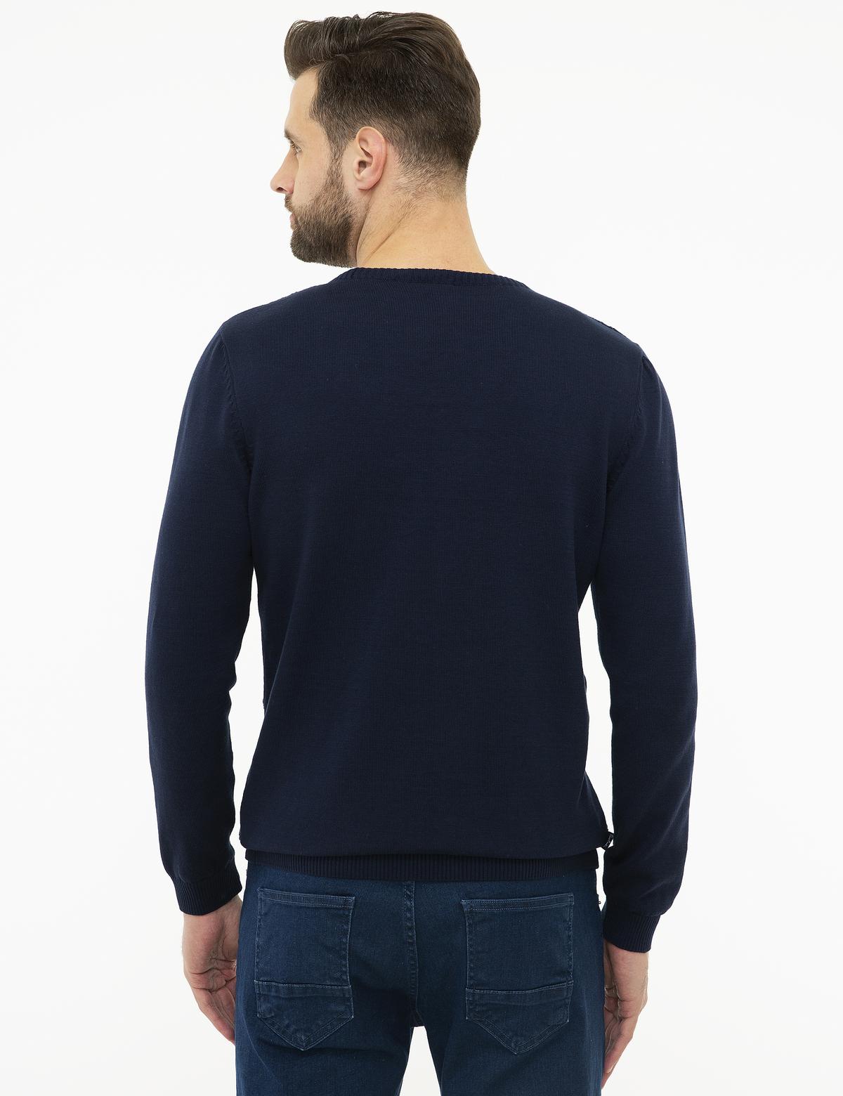 Lacivert Slim Fit Triko Kazak - 50218126006