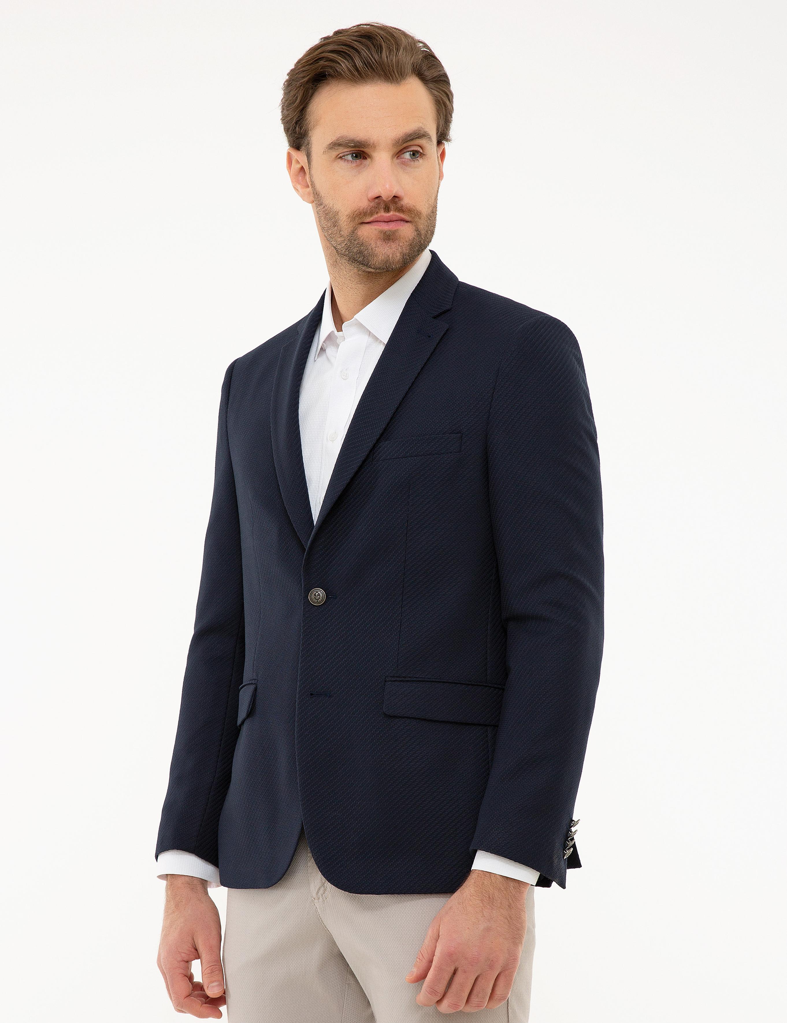 Lacivert Slim Fit Ceket