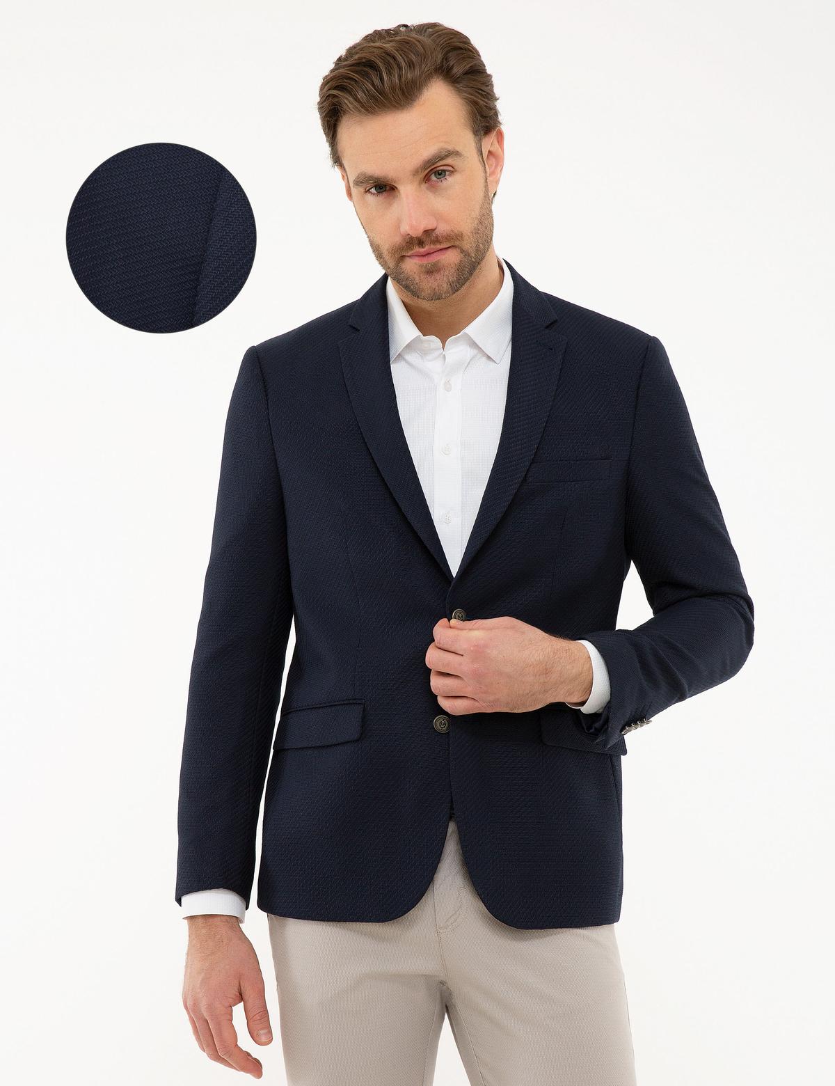 Lacivert Slim Fit Ceket