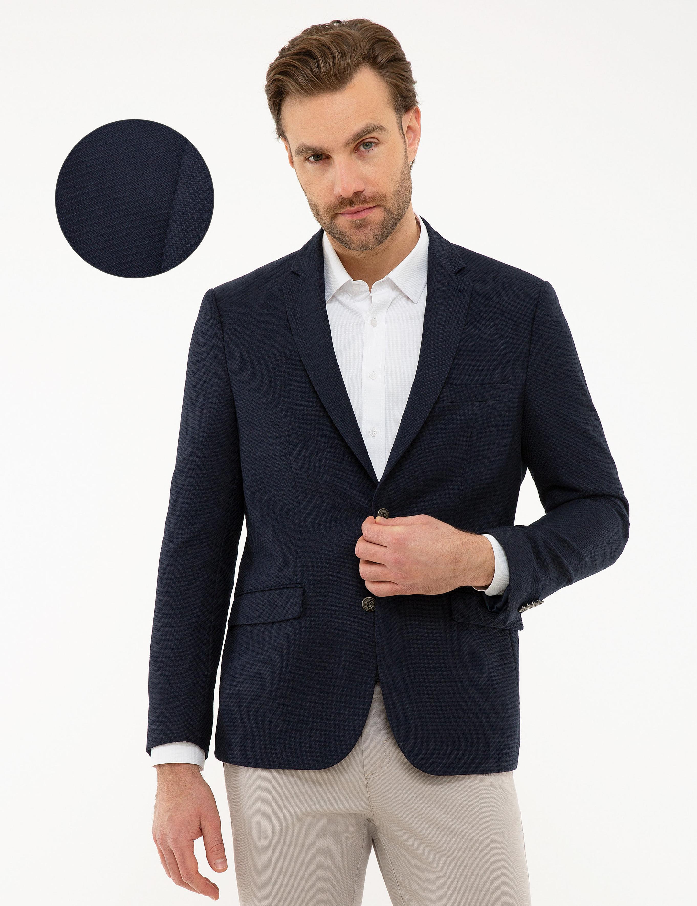 Lacivert Slim Fit Ceket