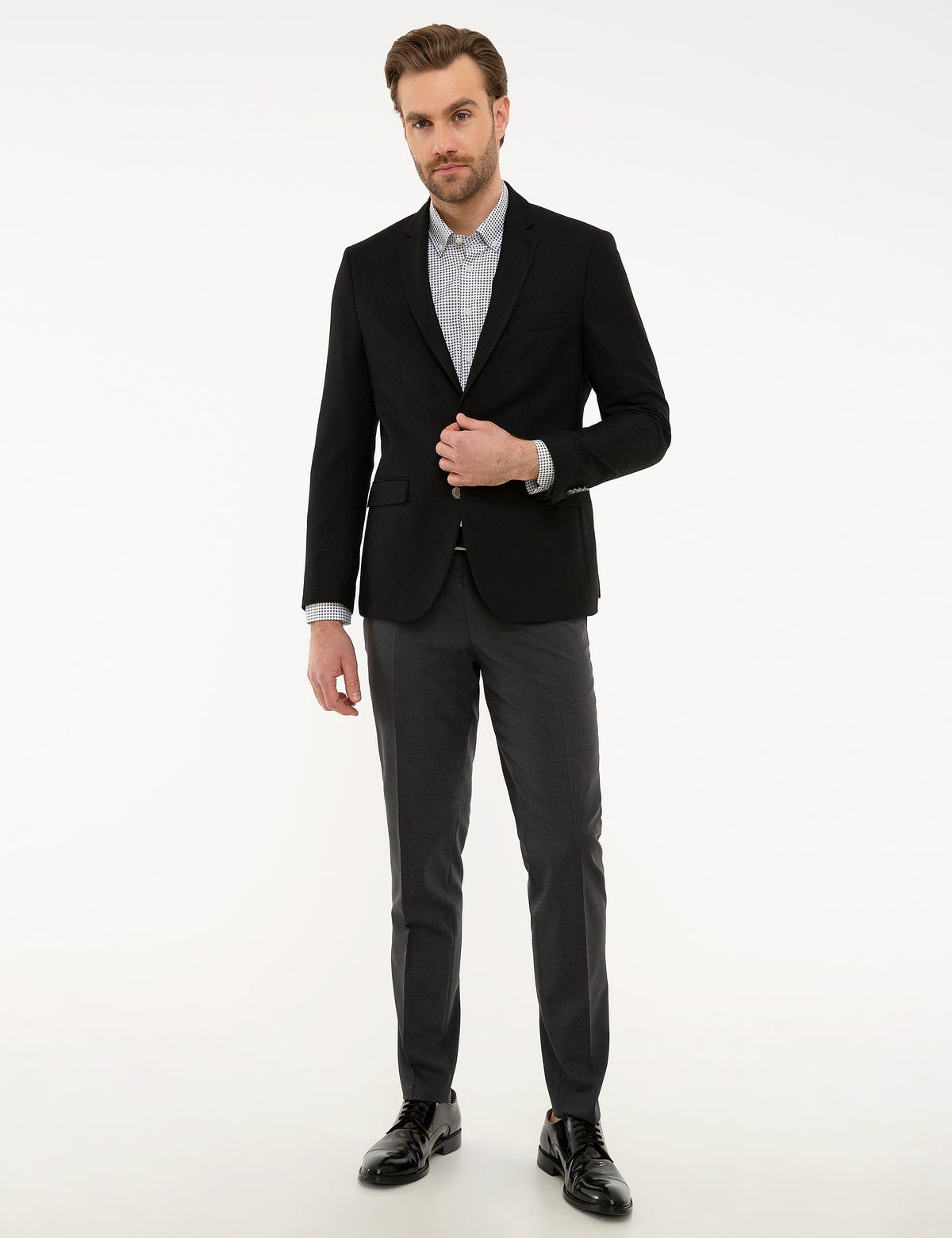 Siyah Slim Fit Ceket - 50220059038