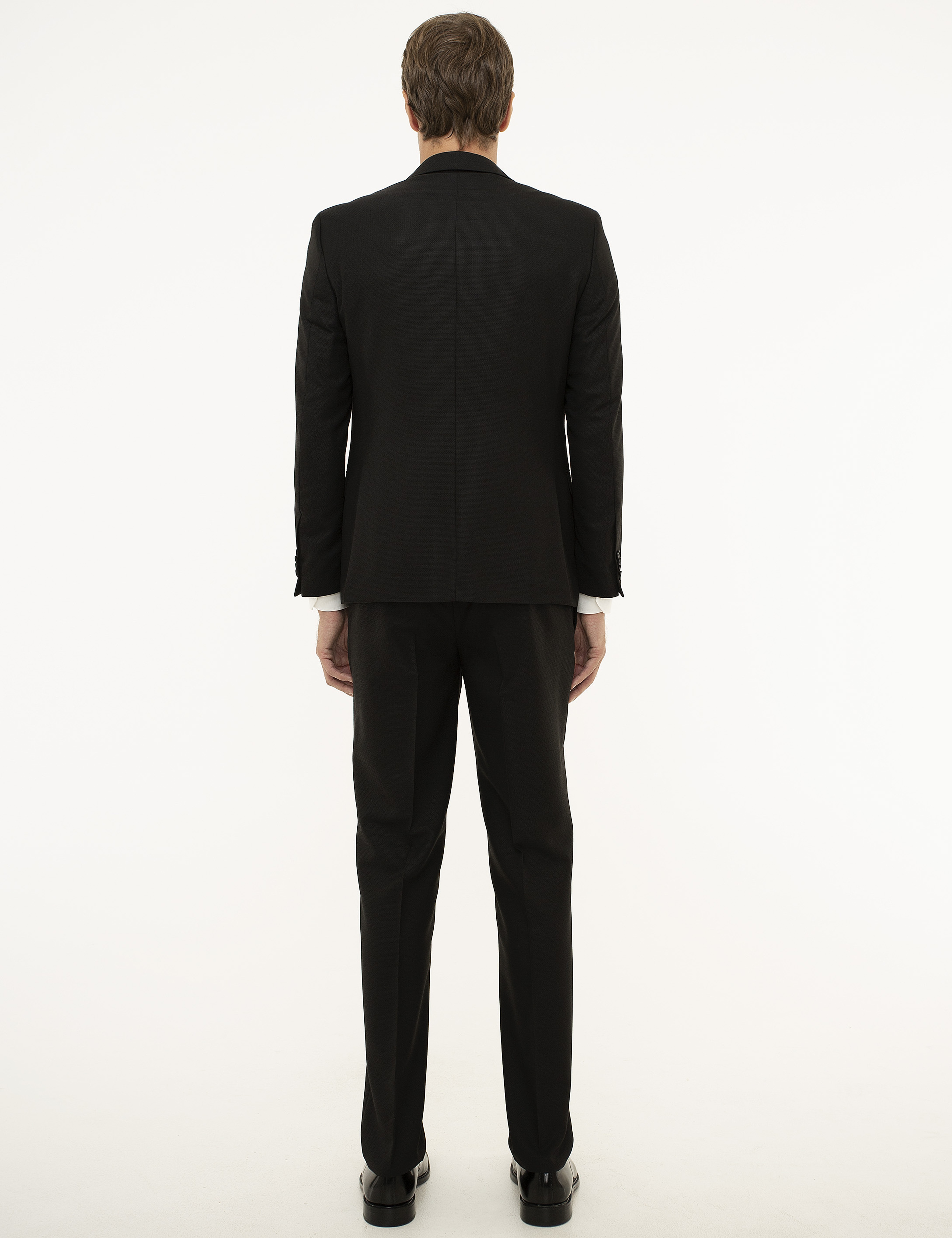 Siyah Ekstra Slim Fit Yelekli Takım Elbise