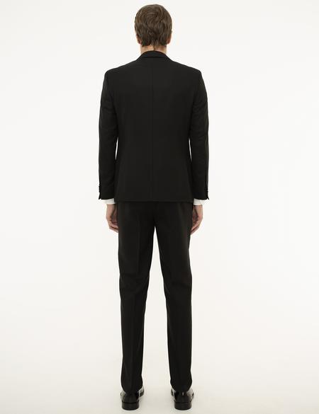 Siyah Ekstra Slim Fit Yelekli Takım Elbise - 50216073044