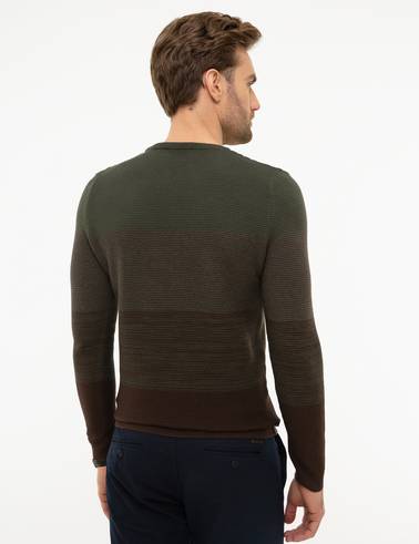 Haki Slim Fit Triko Kazak