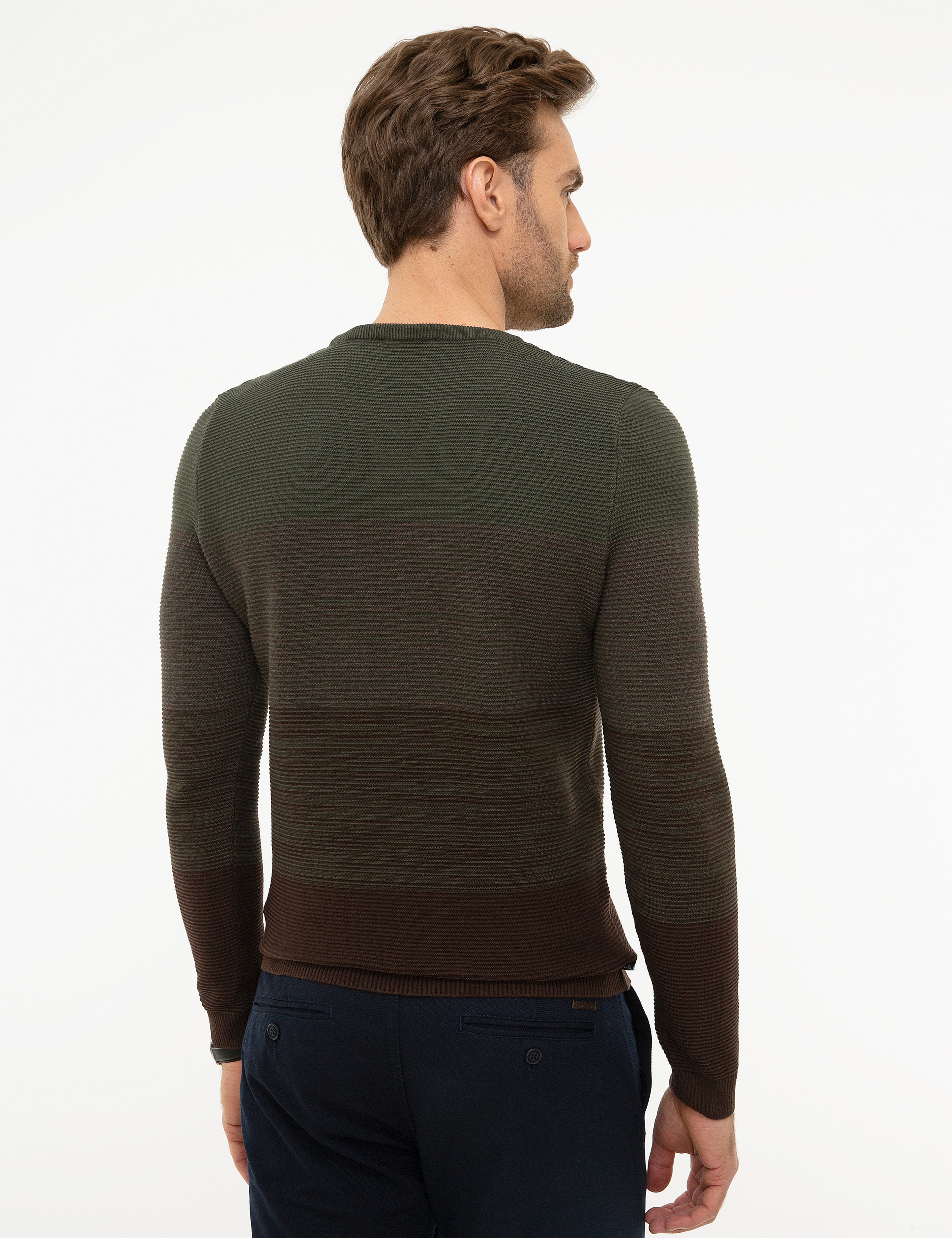 Haki Slim Fit Triko Kazak