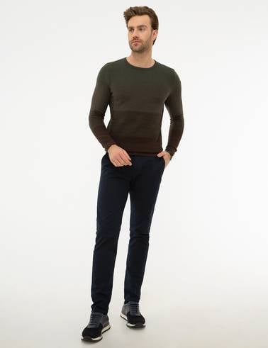 Haki Slim Fit Triko Kazak