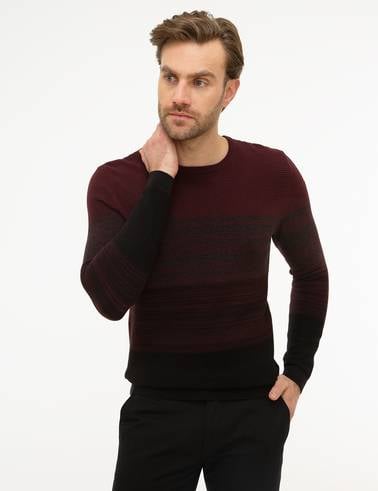 Antrasit Melanj Slim Fit Triko Kazak