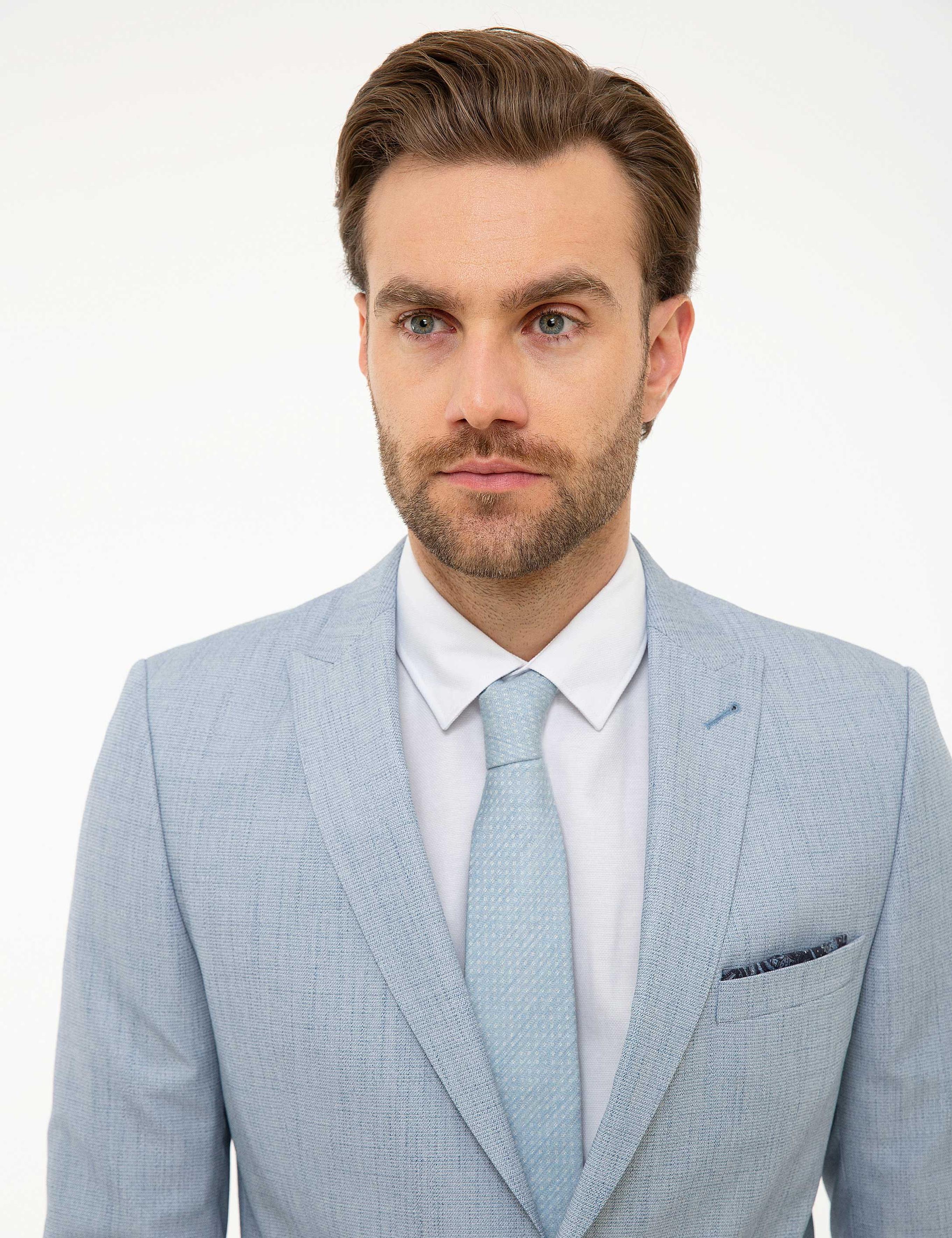 Açık Mavi Ekstra Slim Fit Takım Elbise