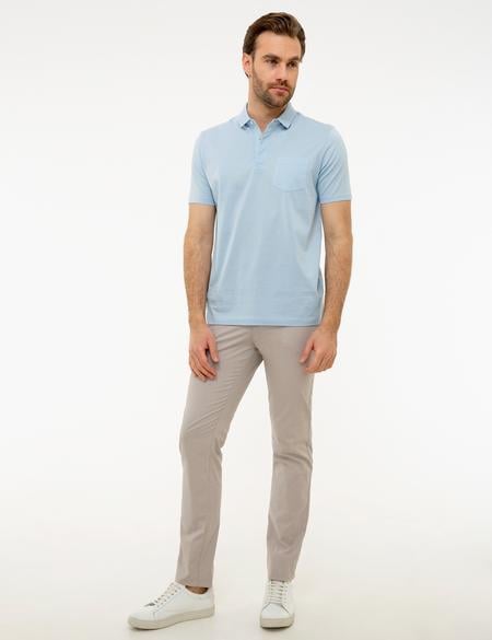 Açık Mavi Regular Fit Basic Polo Yaka T-Shirt - 50218620008
