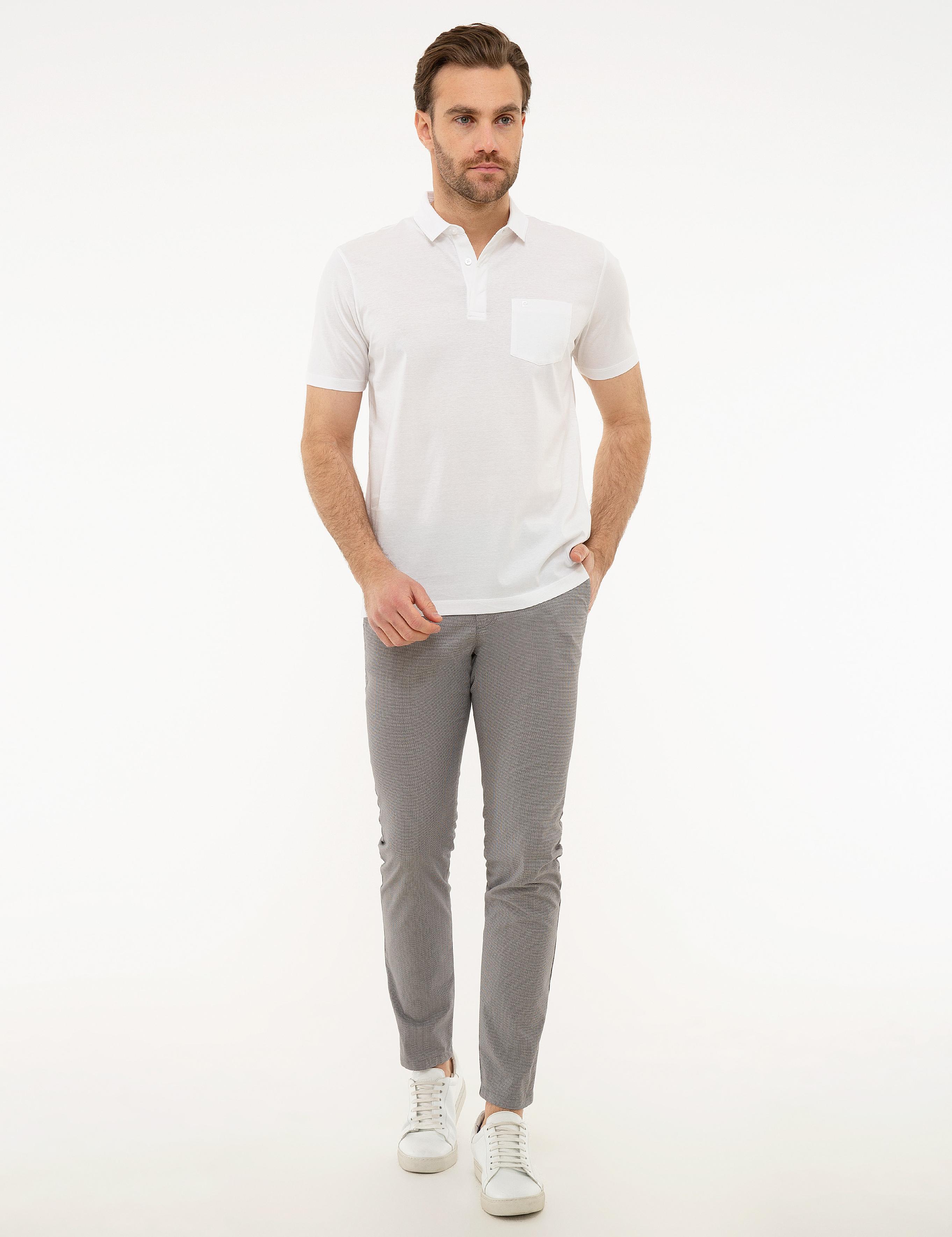 Beyaz Regular Fit Polo Yaka Basic Tişört