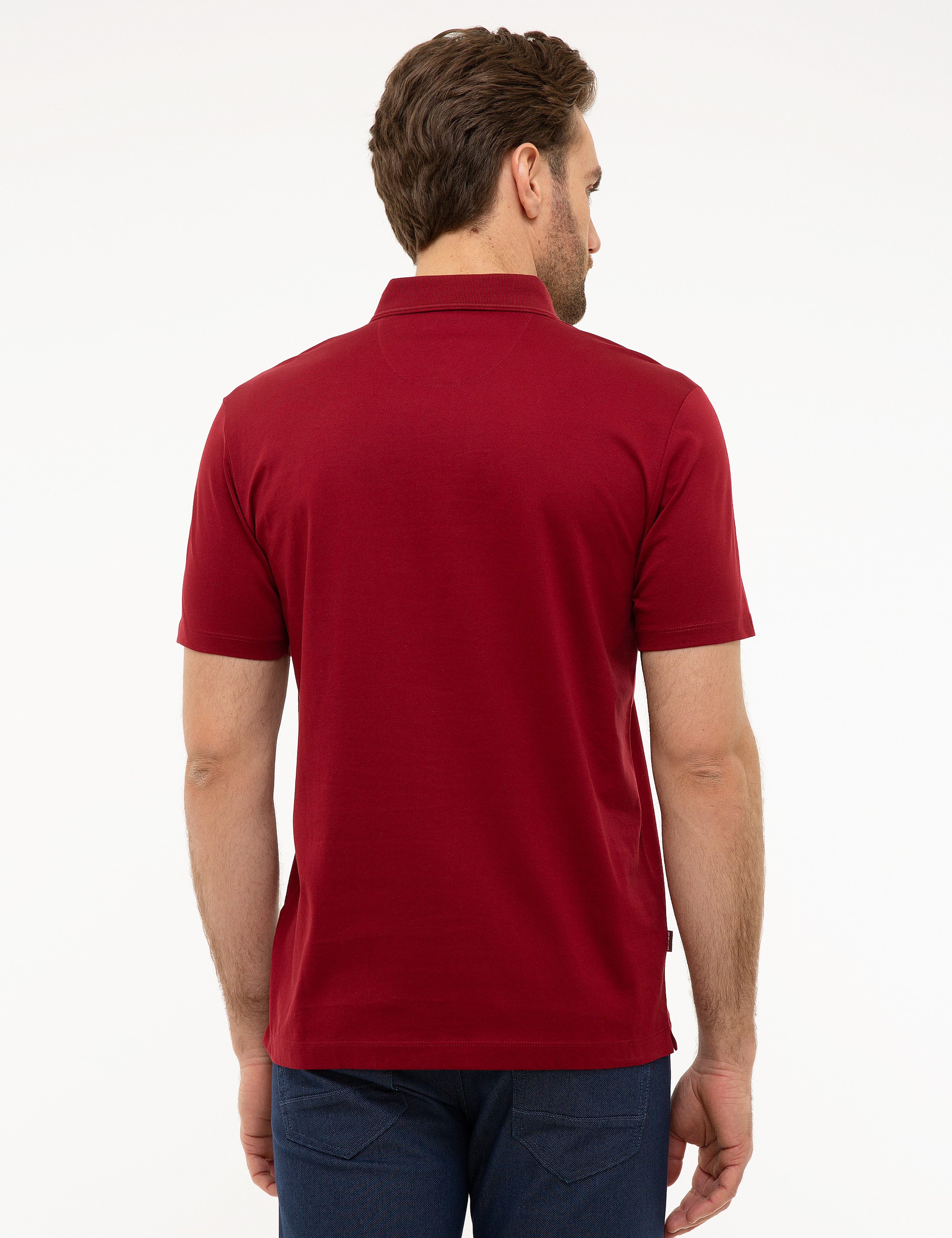 Bordo Regular Fit Basic Polo Yaka T-Shirt - Image 3