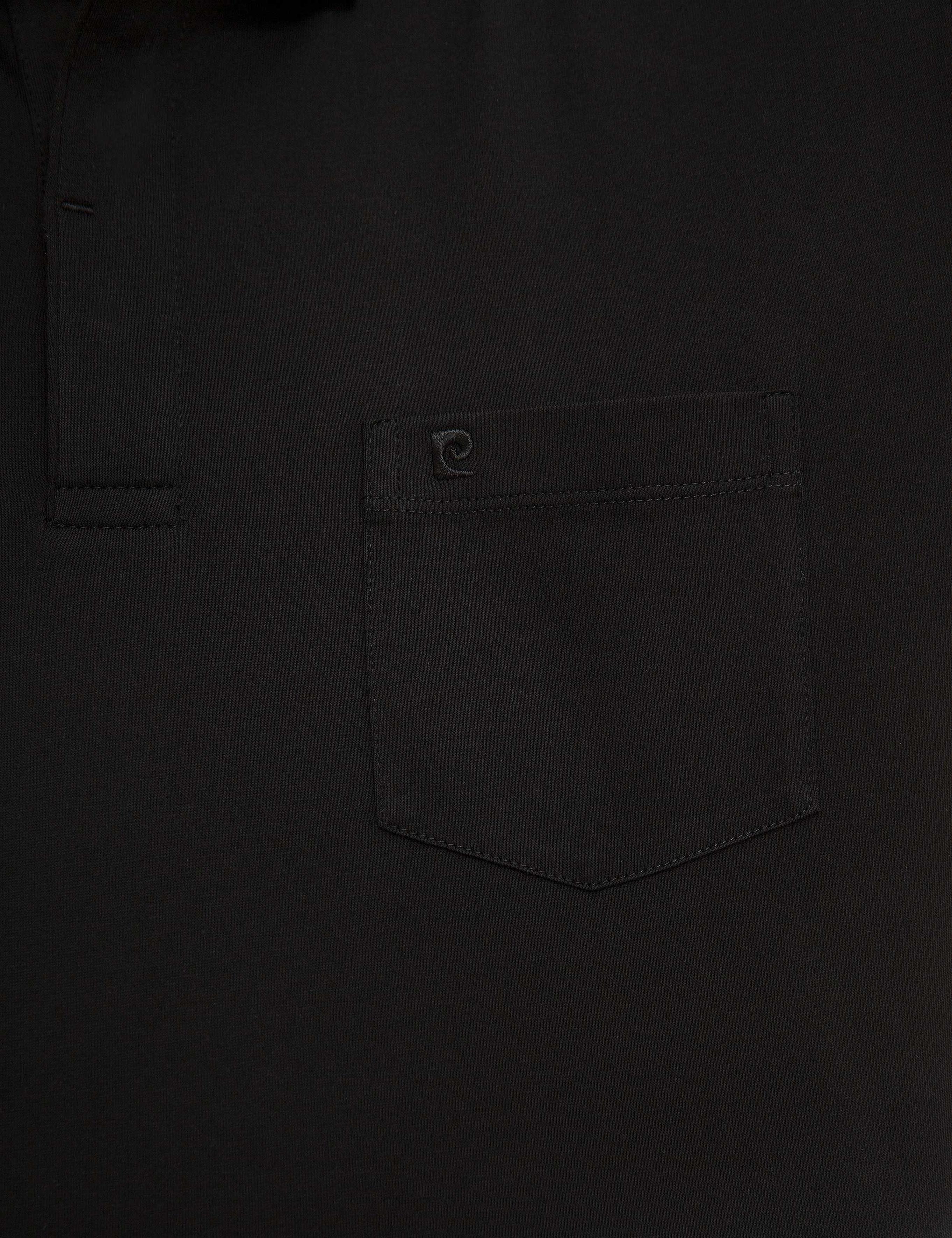 Siyah Regular Fit Polo Yaka Basic T-Shirt