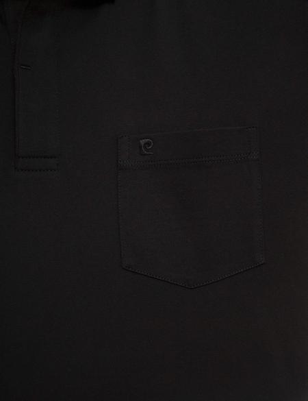 Siyah Regular Fit Polo Yaka Basic T-Shirt - 50218620035