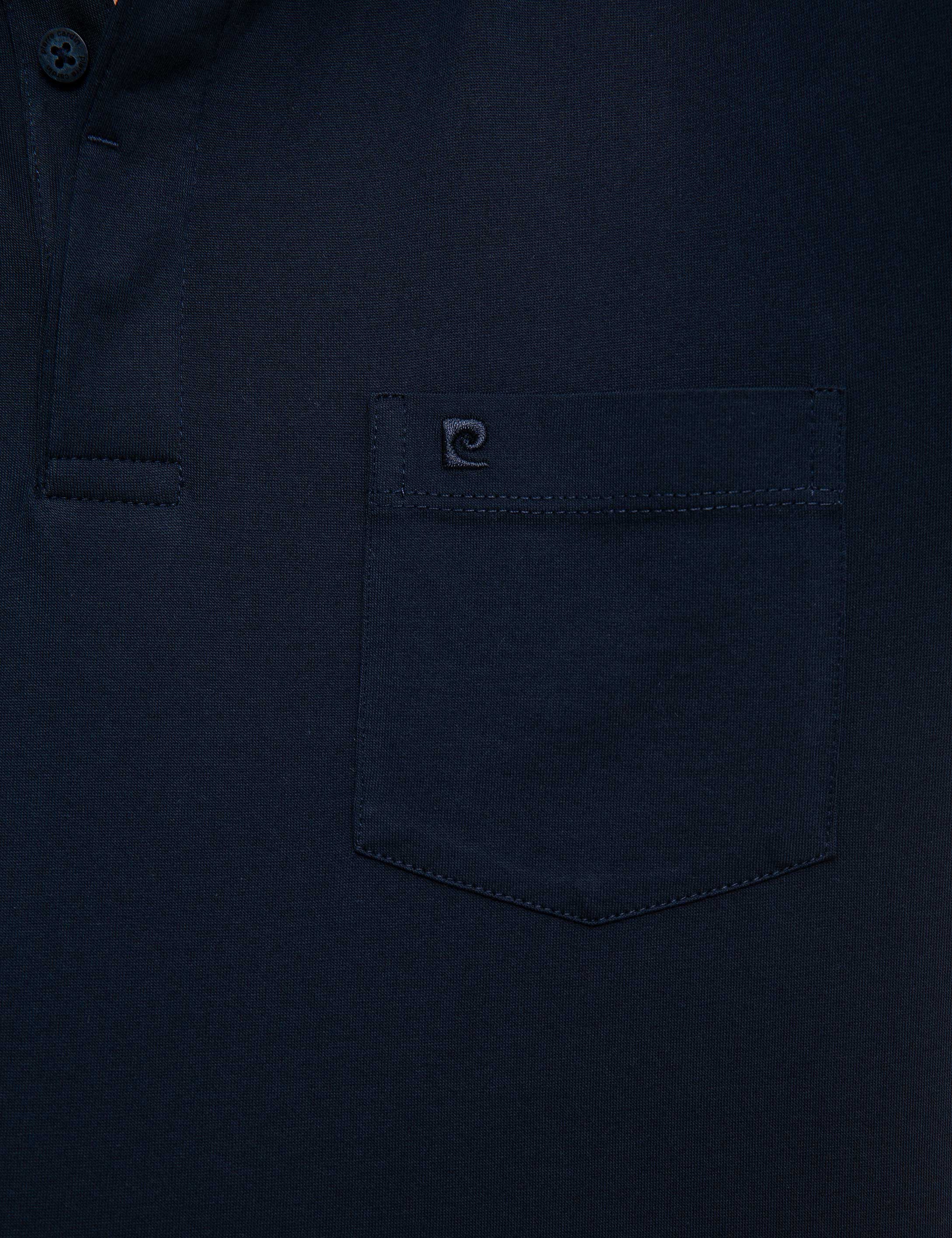 Koyu Lacivert Regular Fit Basic Tişört - Image 5