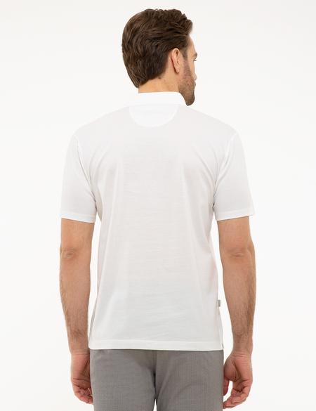 Beyaz Regular Fit Polo Yaka Basic Tişört - 50218620017
