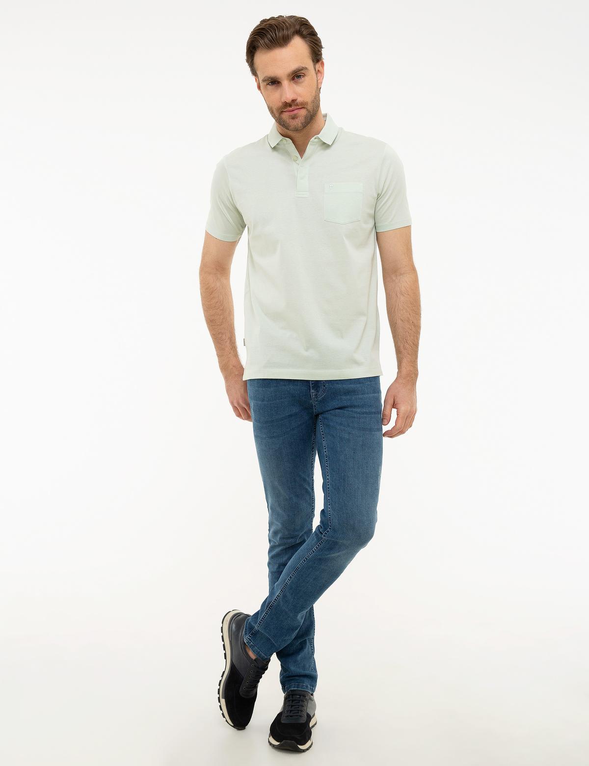 Açık Yeşil Regular Fit Basic Polo Yaka T-Shirt - 50218620061
