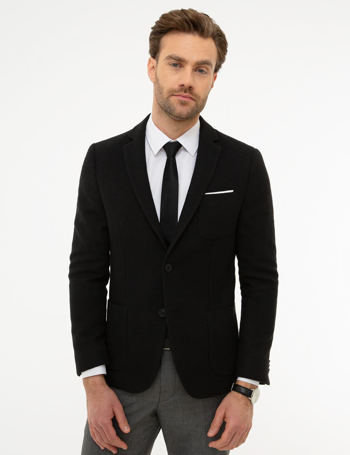 Siyah Ex. Slim Fit Ceket