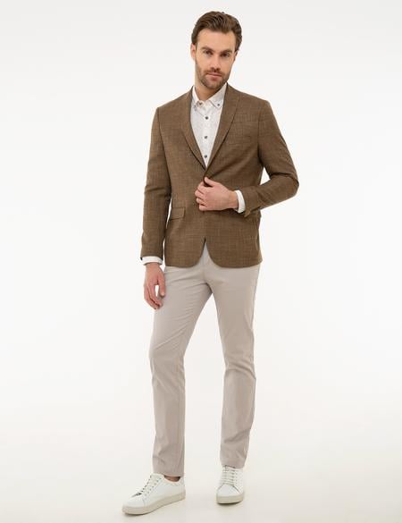 Açık Kahverengi Slim Fit Ceket - 50220035038