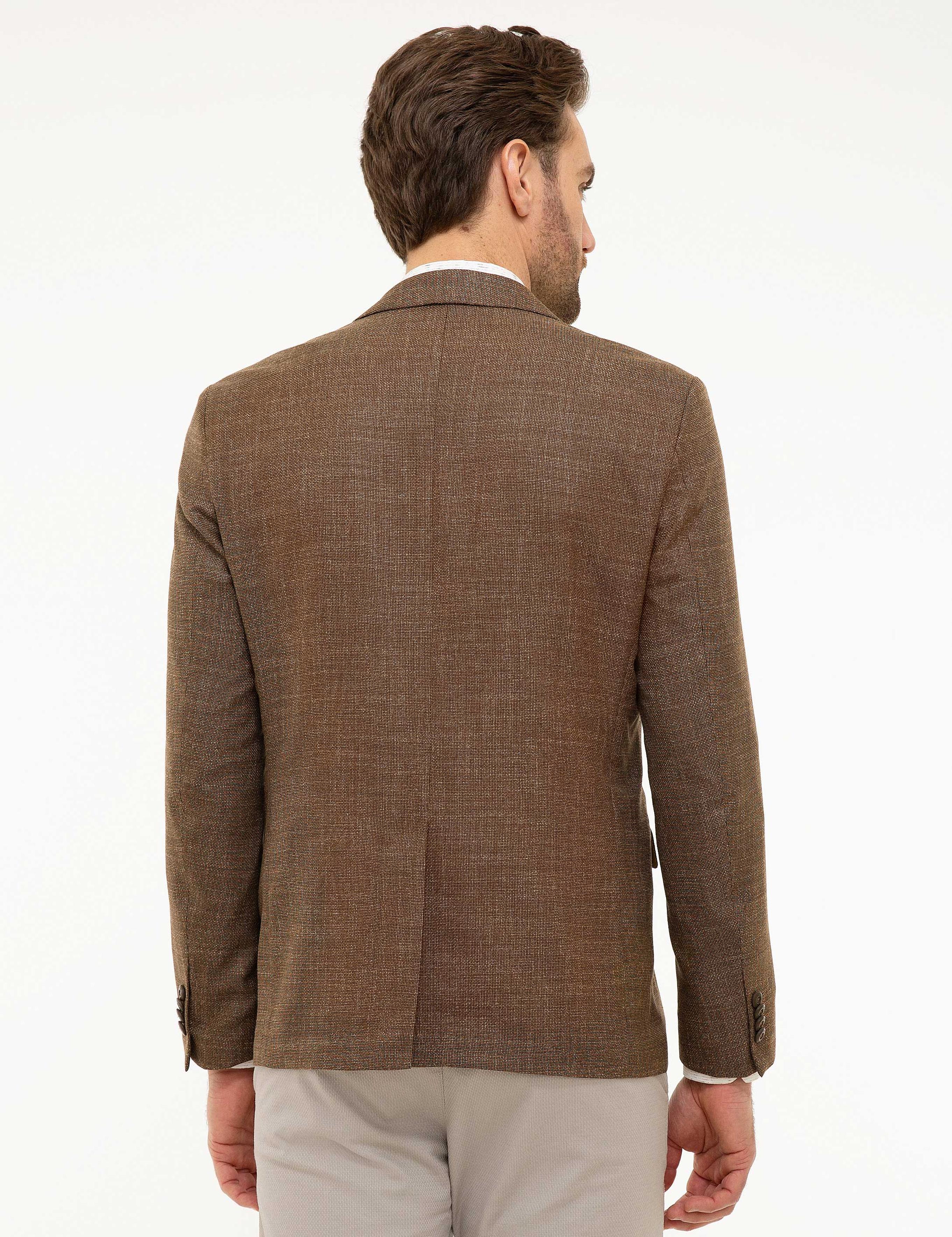 Açık Kahverengi Slim Fit Ceket