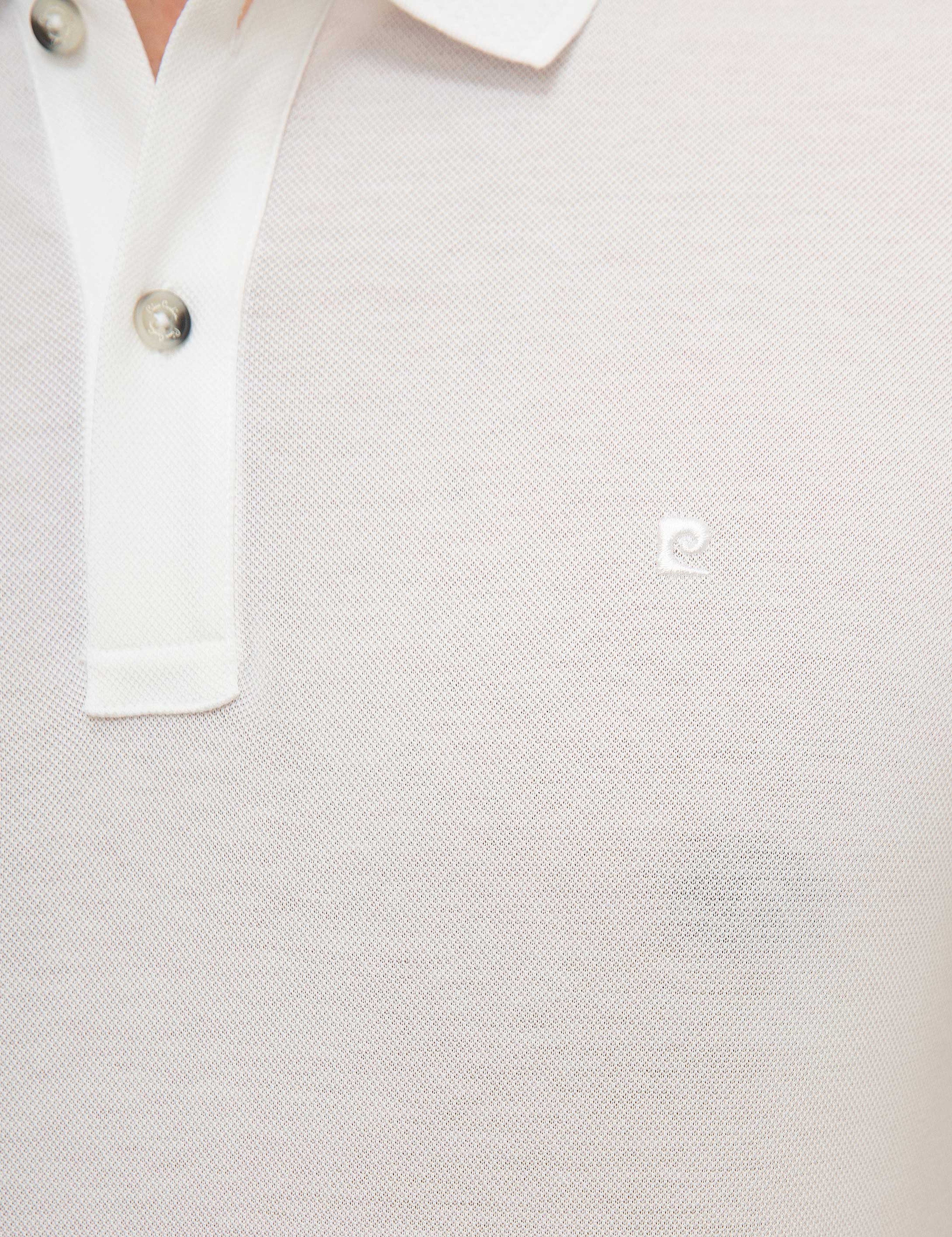Beyaz Slim Fit Basic Polo Yaka T-Shirt - Image 5