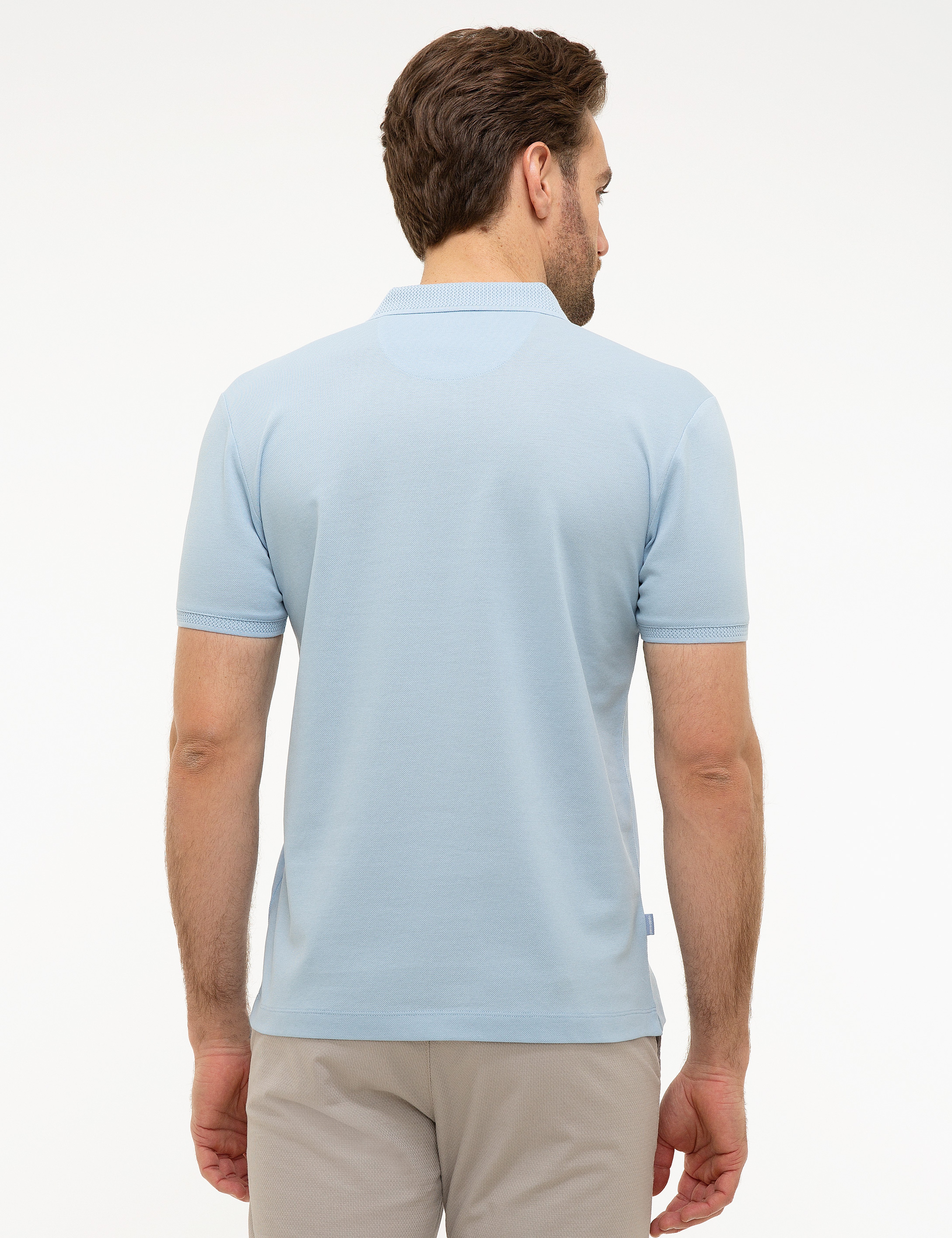 Açık Mavi Slim Fit Basic Polo Yaka T-Shirt - Image 3