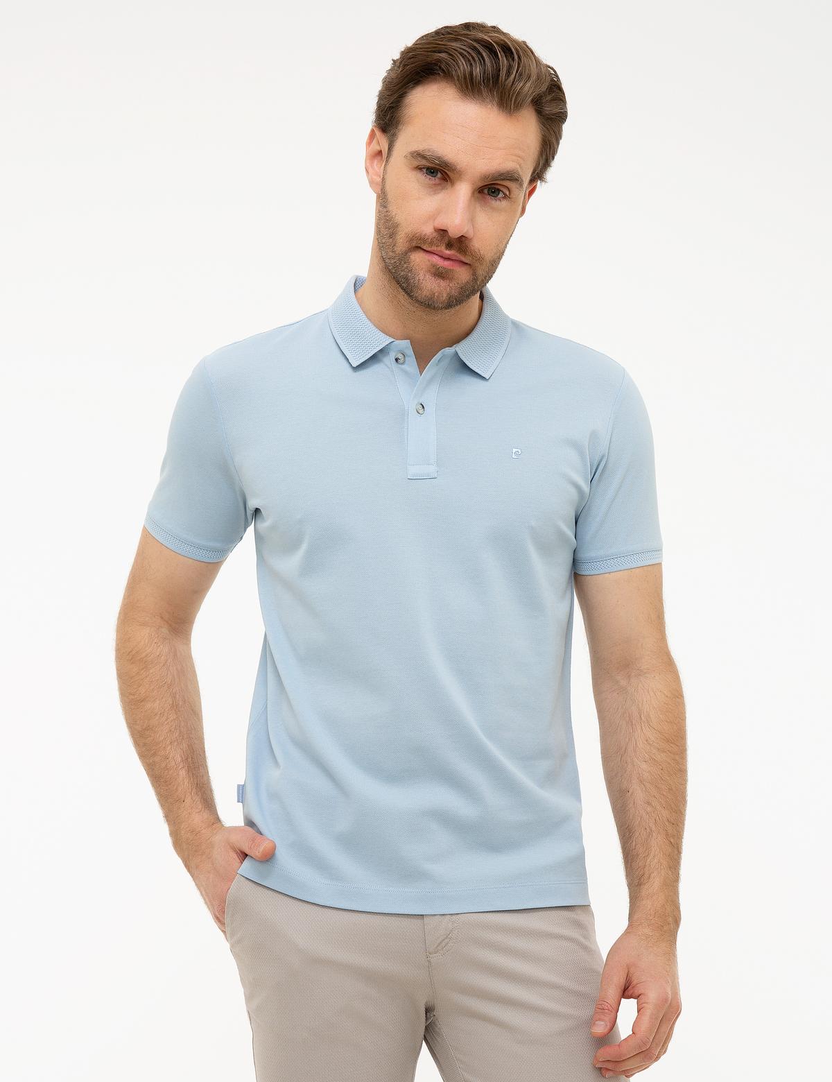 Açık Mavi Slim Fit Basic Polo Yaka T-Shirt - 50218618019