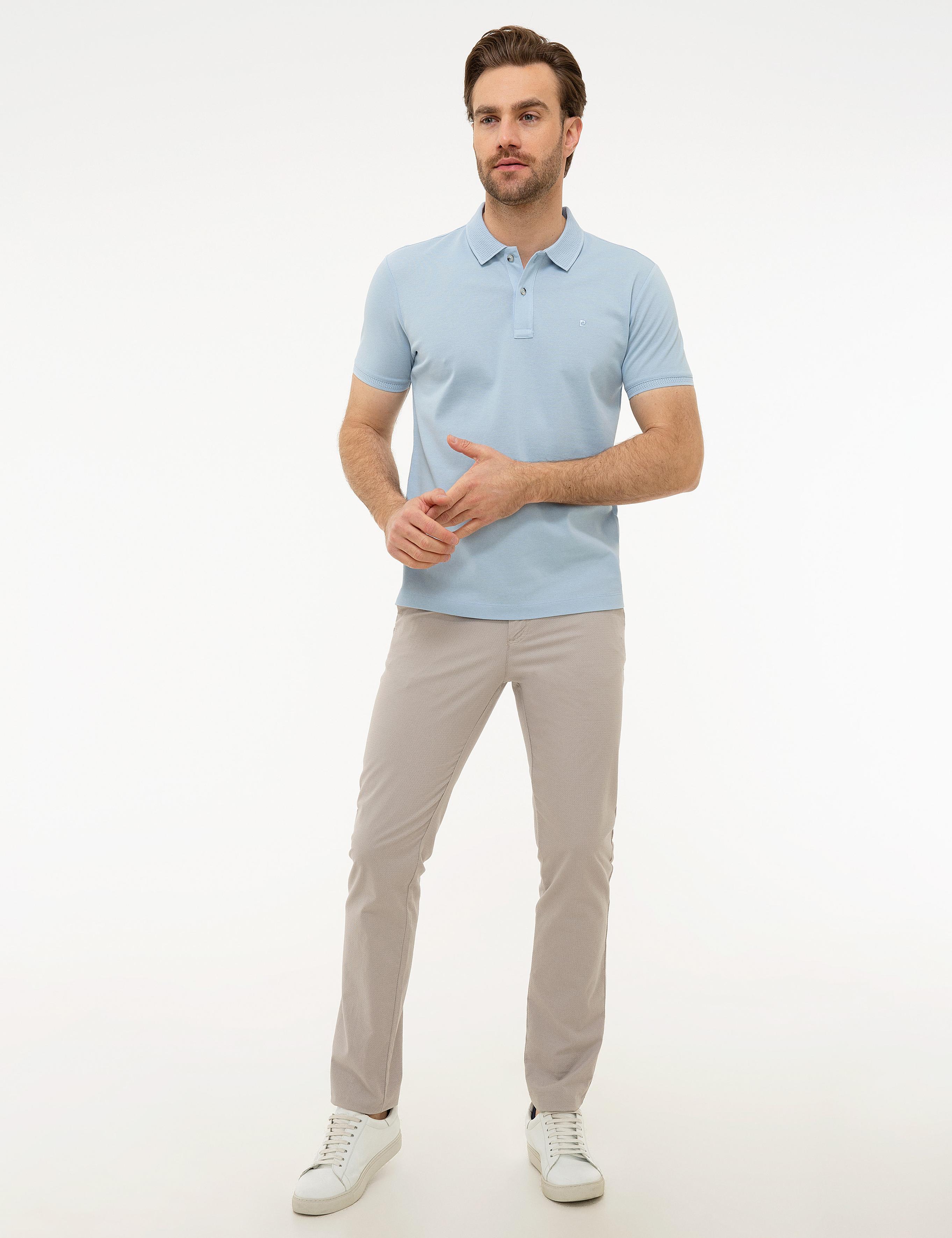 Açık Mavi Slim Fit Basic Polo Yaka T-Shirt