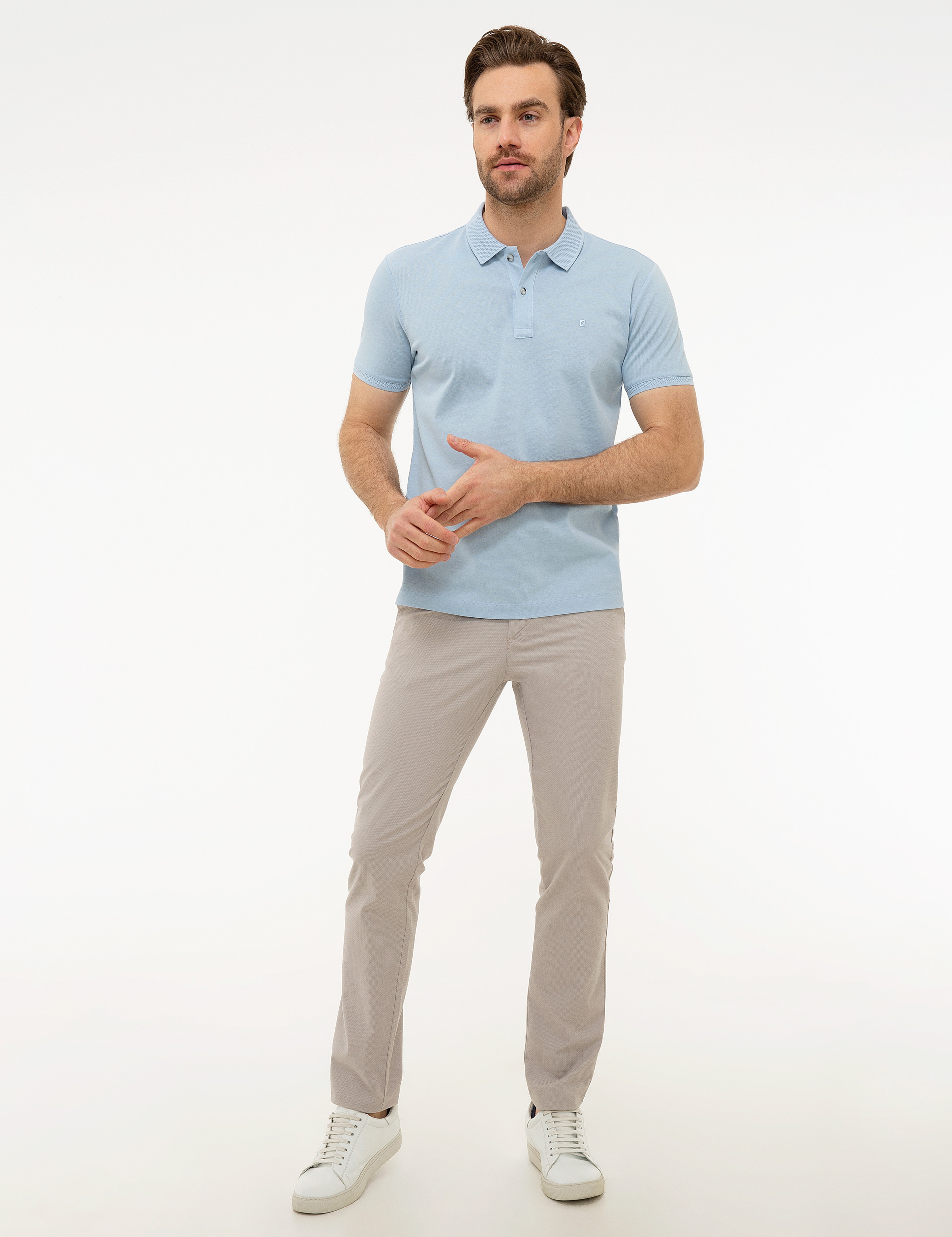 Açık Mavi Slim Fit Basic Polo Yaka T-Shirt - Image 4