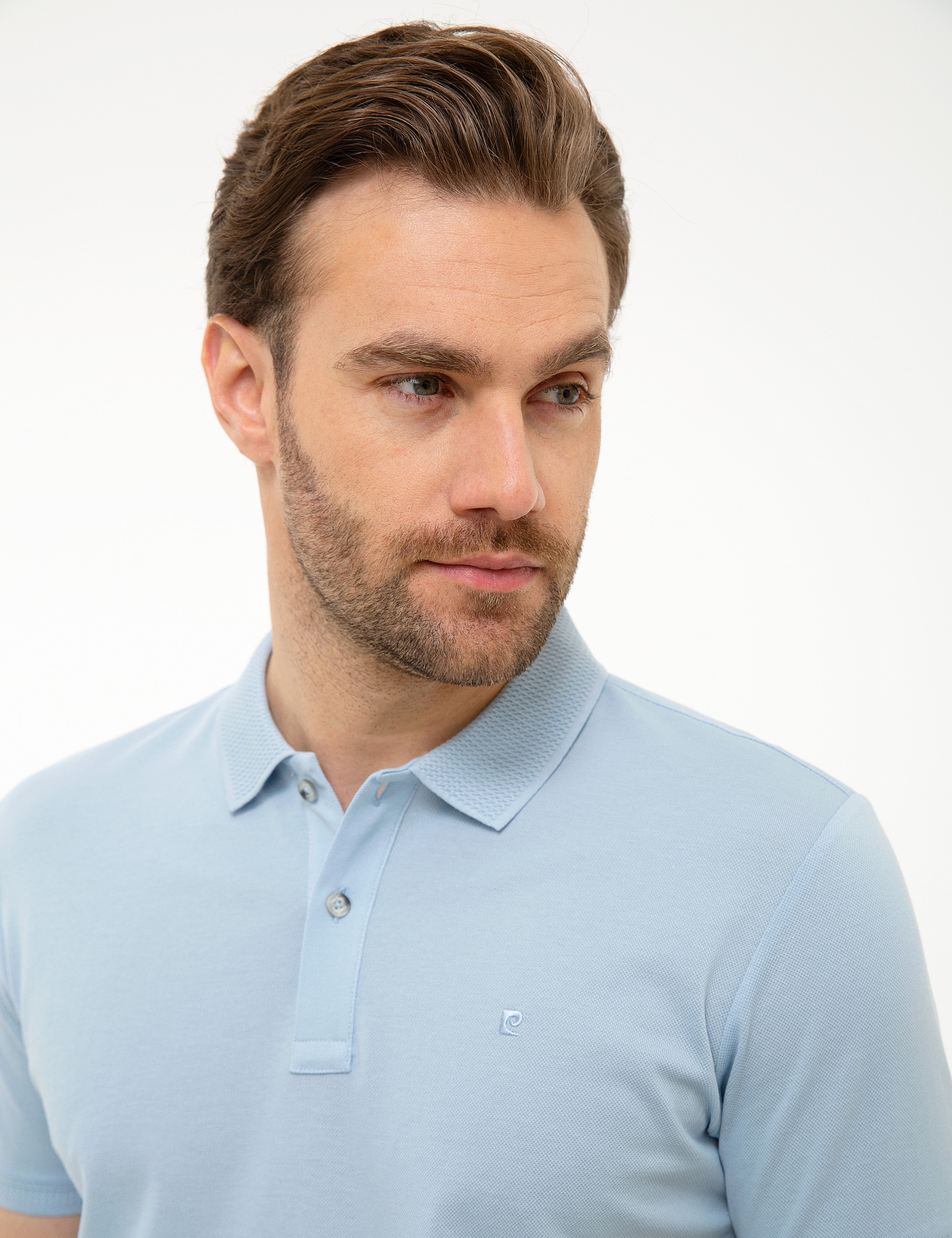 Açık Mavi Slim Fit Basic Polo Yaka T-Shirt - Image 1
