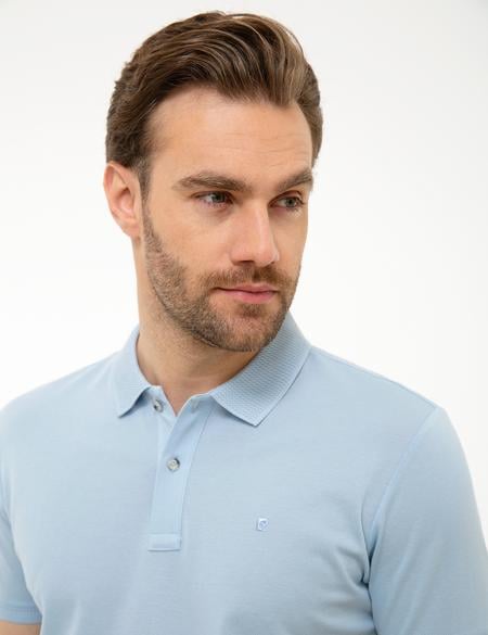Açık Mavi Slim Fit Basic Polo Yaka T-Shirt - 50218618019