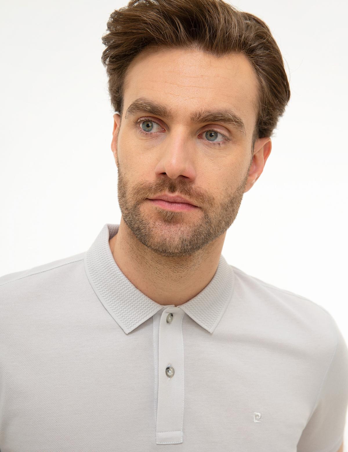 Açık Gri Slim Fit Basic Polo Yaka T-Shirt - 50218618010