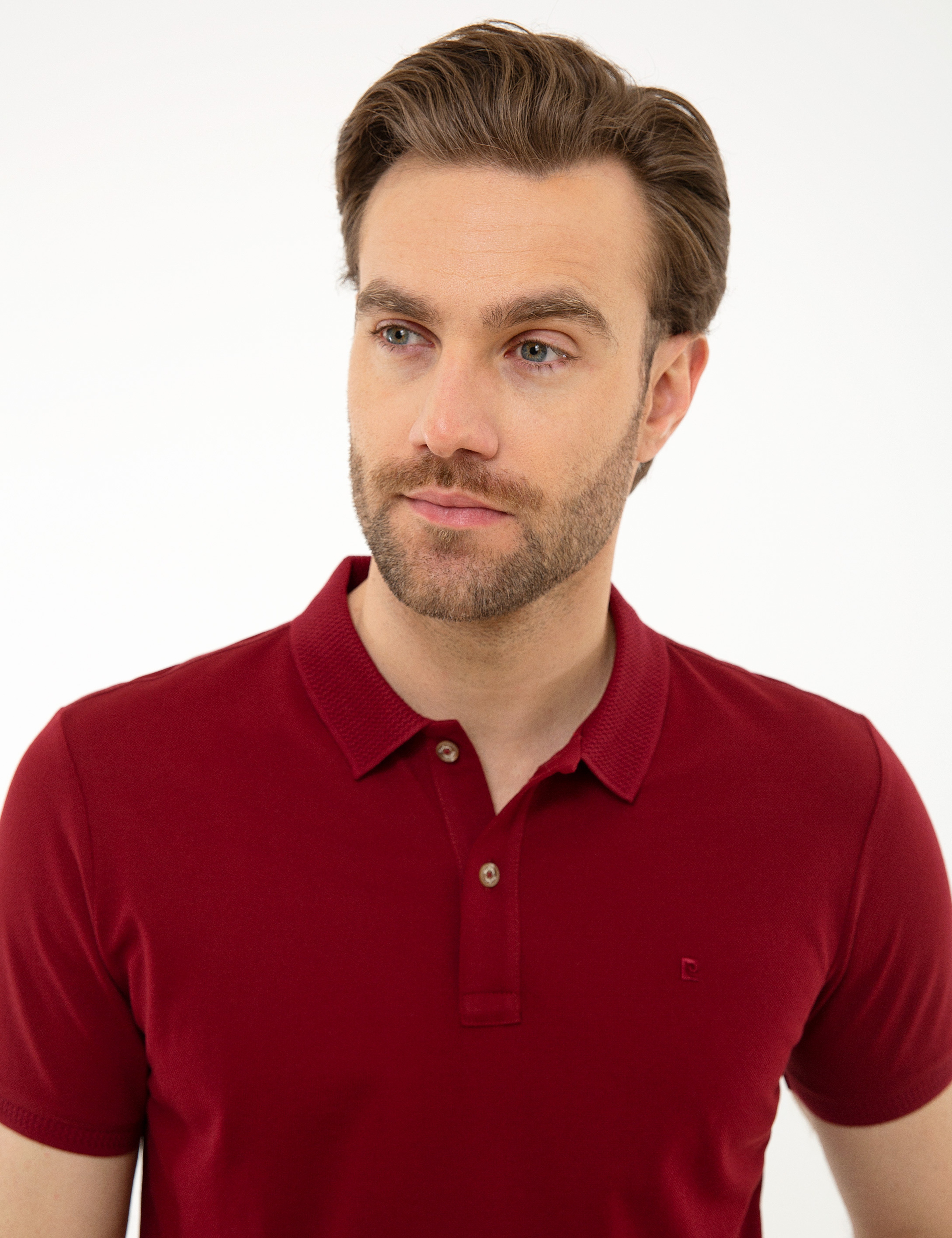 Bordo Slim Fit Basic Polo Yaka T-Shirt - Image 1