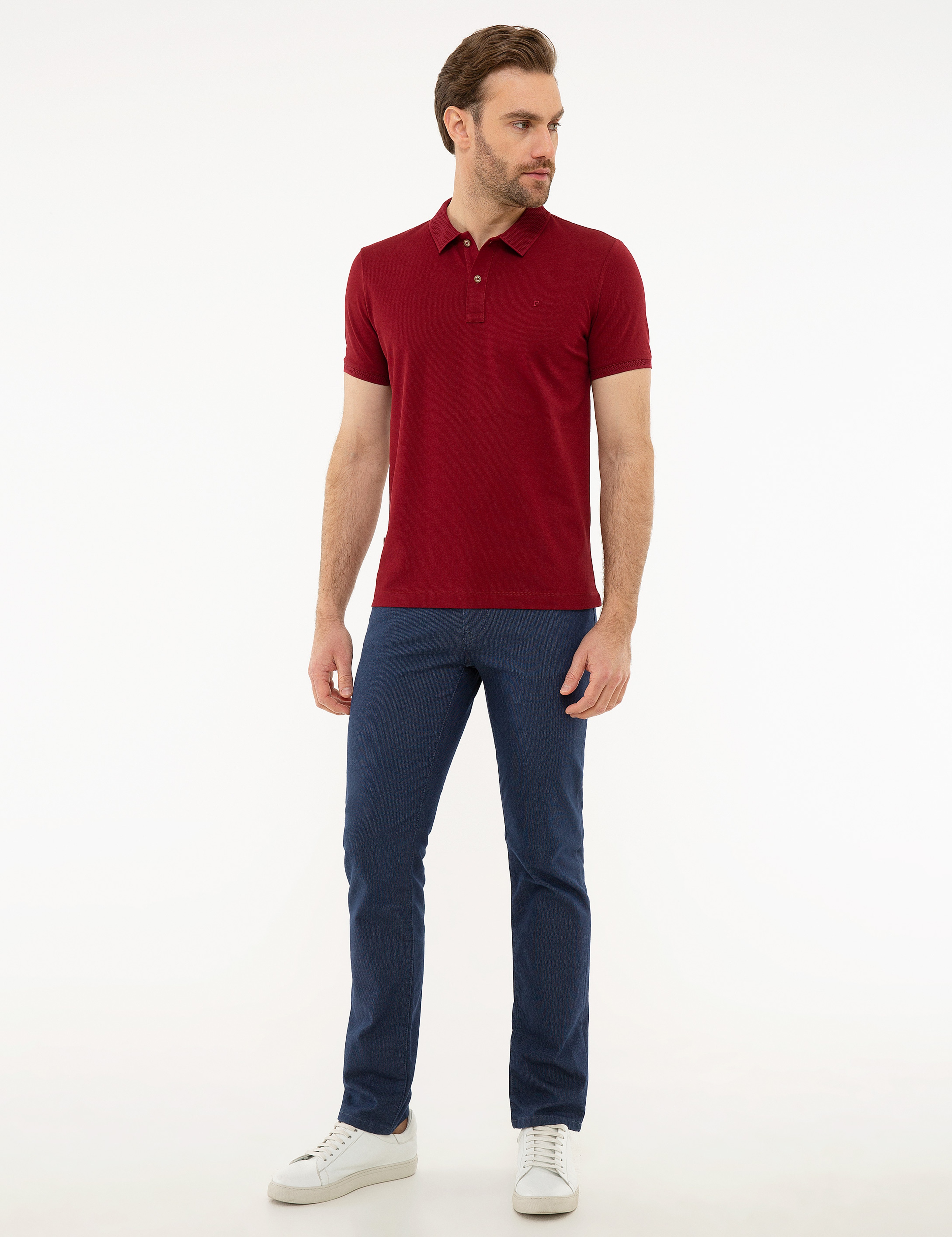 Bordo Slim Fit Basic Polo Yaka T-Shirt - Image 4