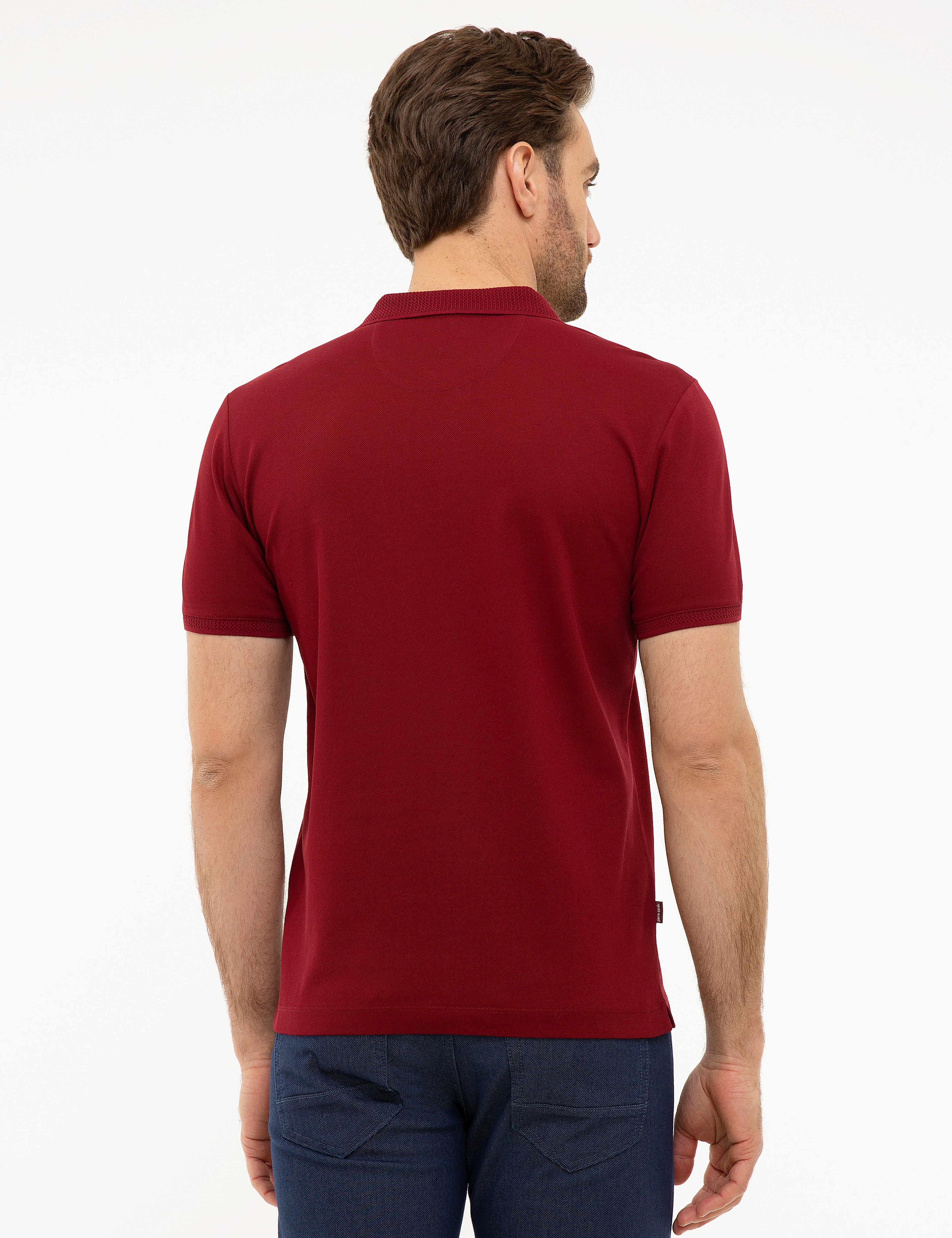 Bordo Slim Fit Basic Polo Yaka T-Shirt - Image 3